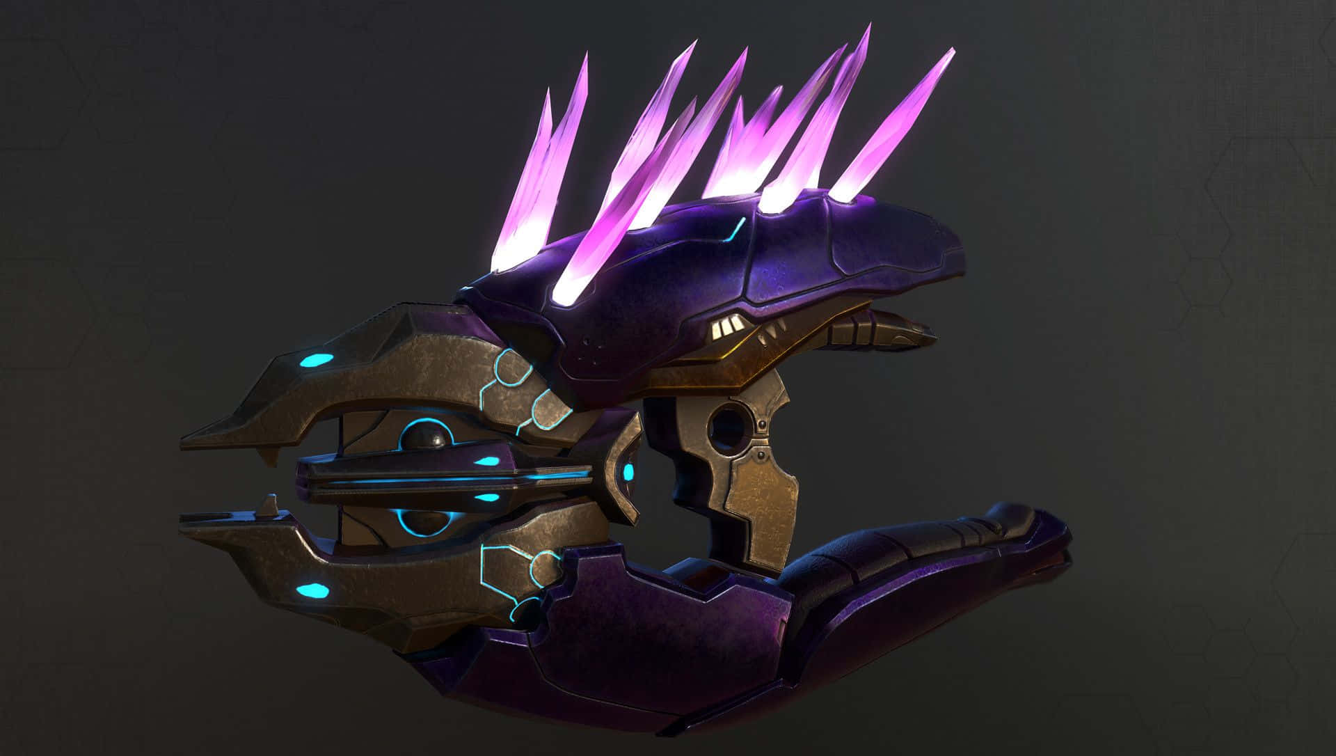 Halo Needler, purple, gold, Full HD Desktop Wallpaper