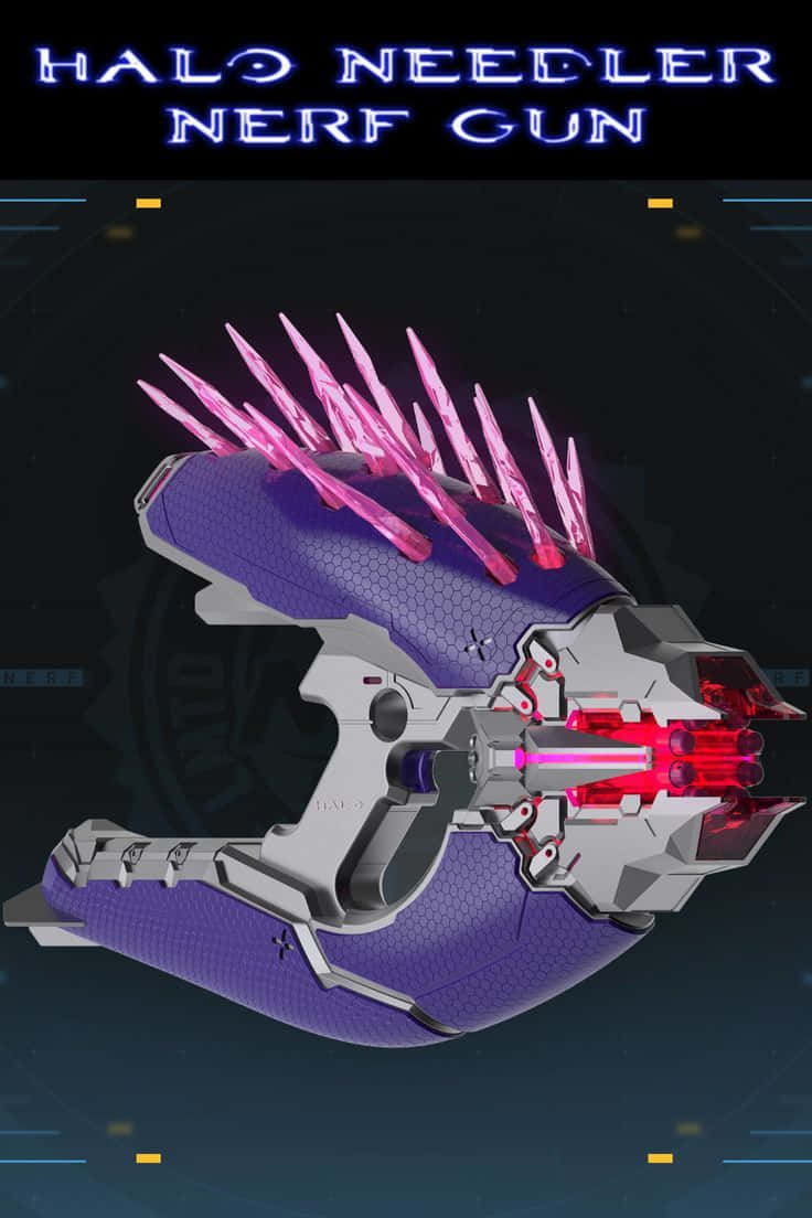 Halo Needler, purple and silver, glowing pink needles, SD Phone Wallpaper
