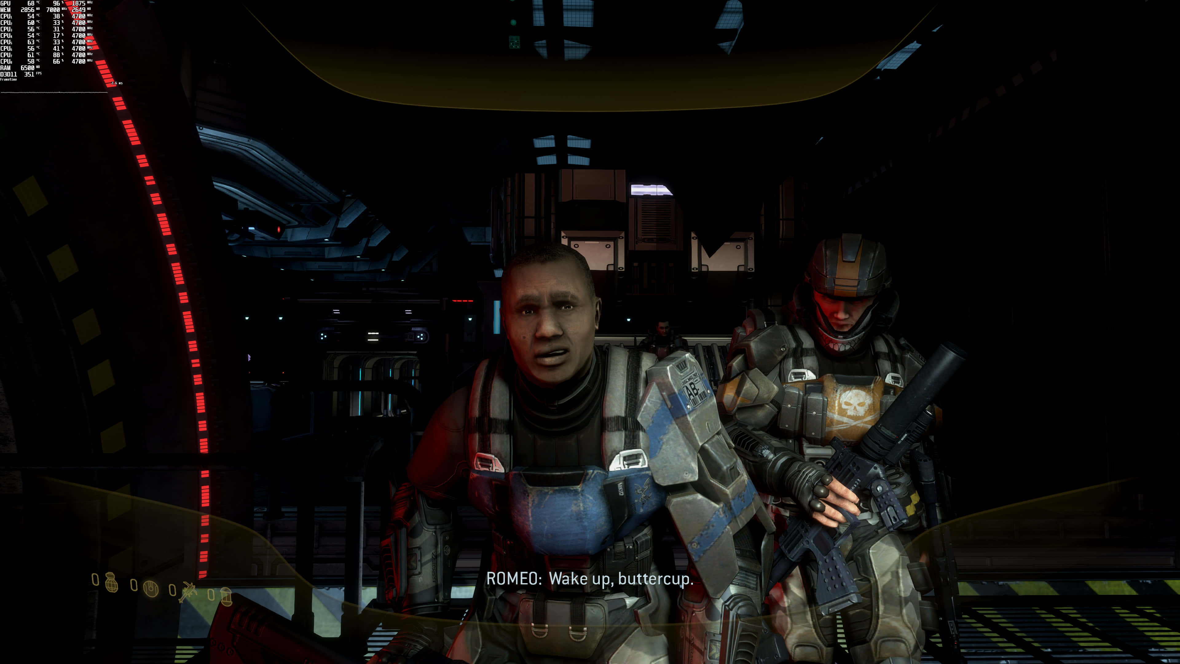 Halo Odst 4K, futuristic armor, dimly lit spaceship corridor, 4K Desktop Wallpaper