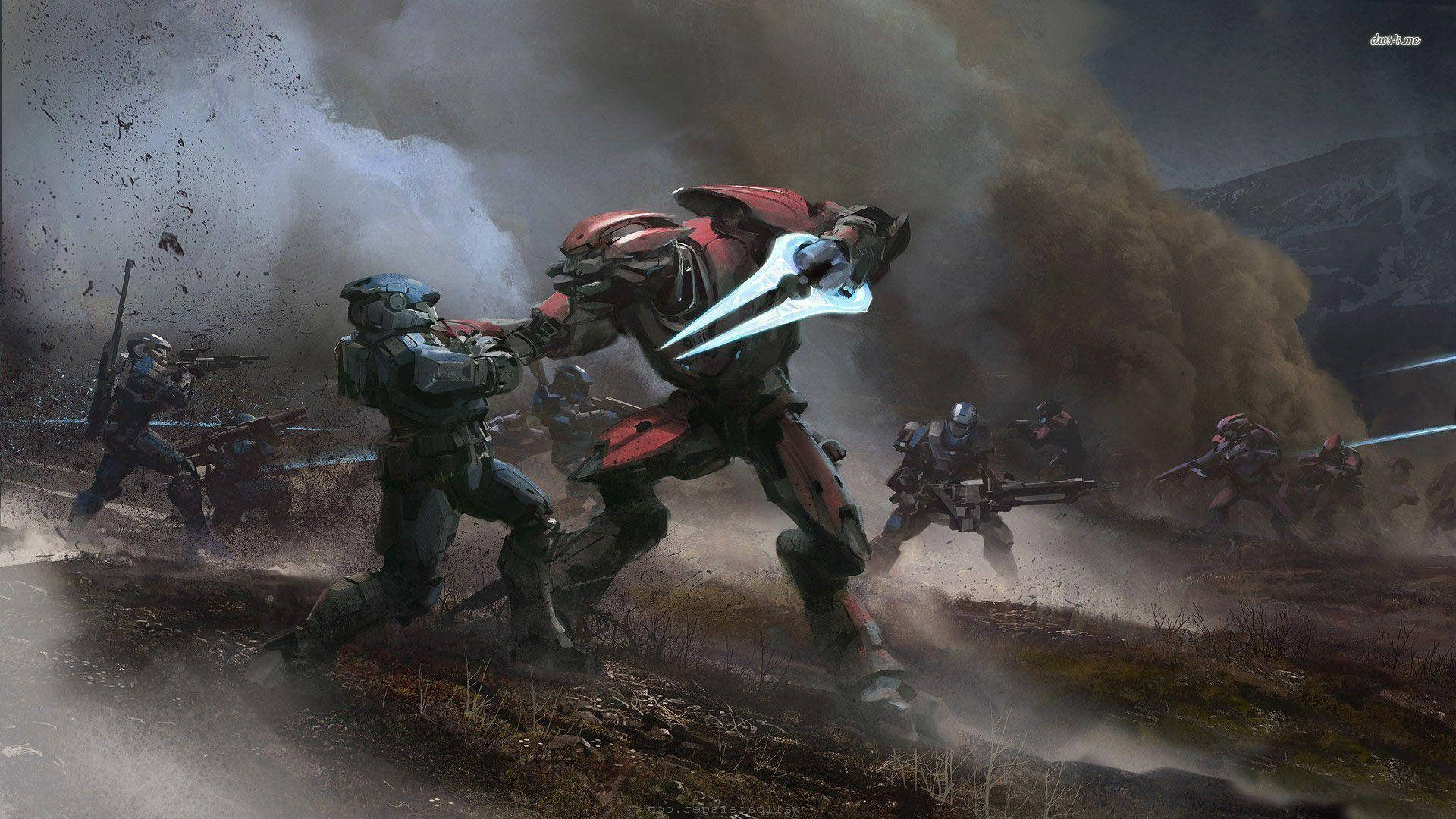 Halo Reach, futuristic armor, dusty battlefield, Full HD Desktop Wallpaper