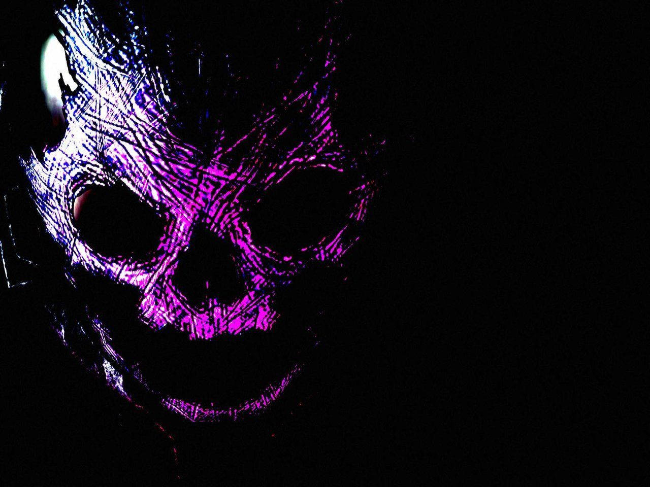 Halo Reach, glowing purple and blue skull, digital-art style, HD Desktop Wallpaper