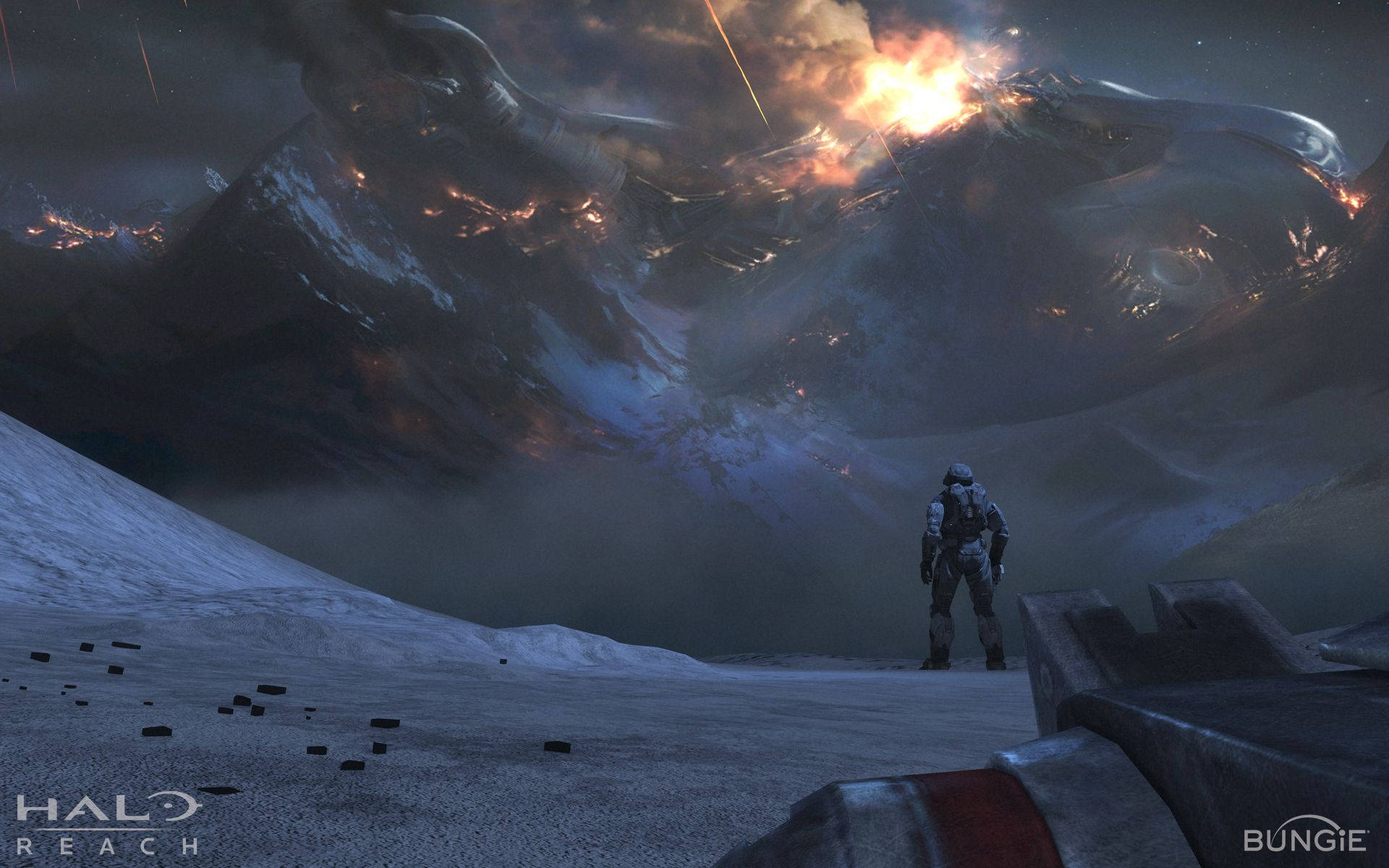Halo Reach, soldier, snowy battlefield, Full HD Desktop Wallpaper