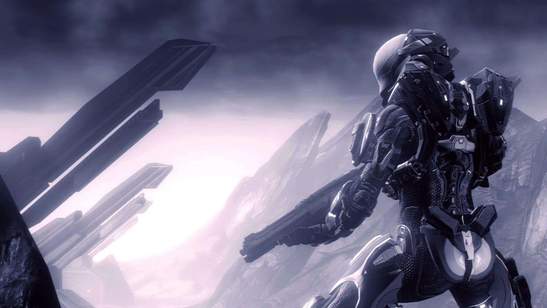 Halo Red Team, futuristic soldier, dark armor, Full HD Desktop Wallpaper