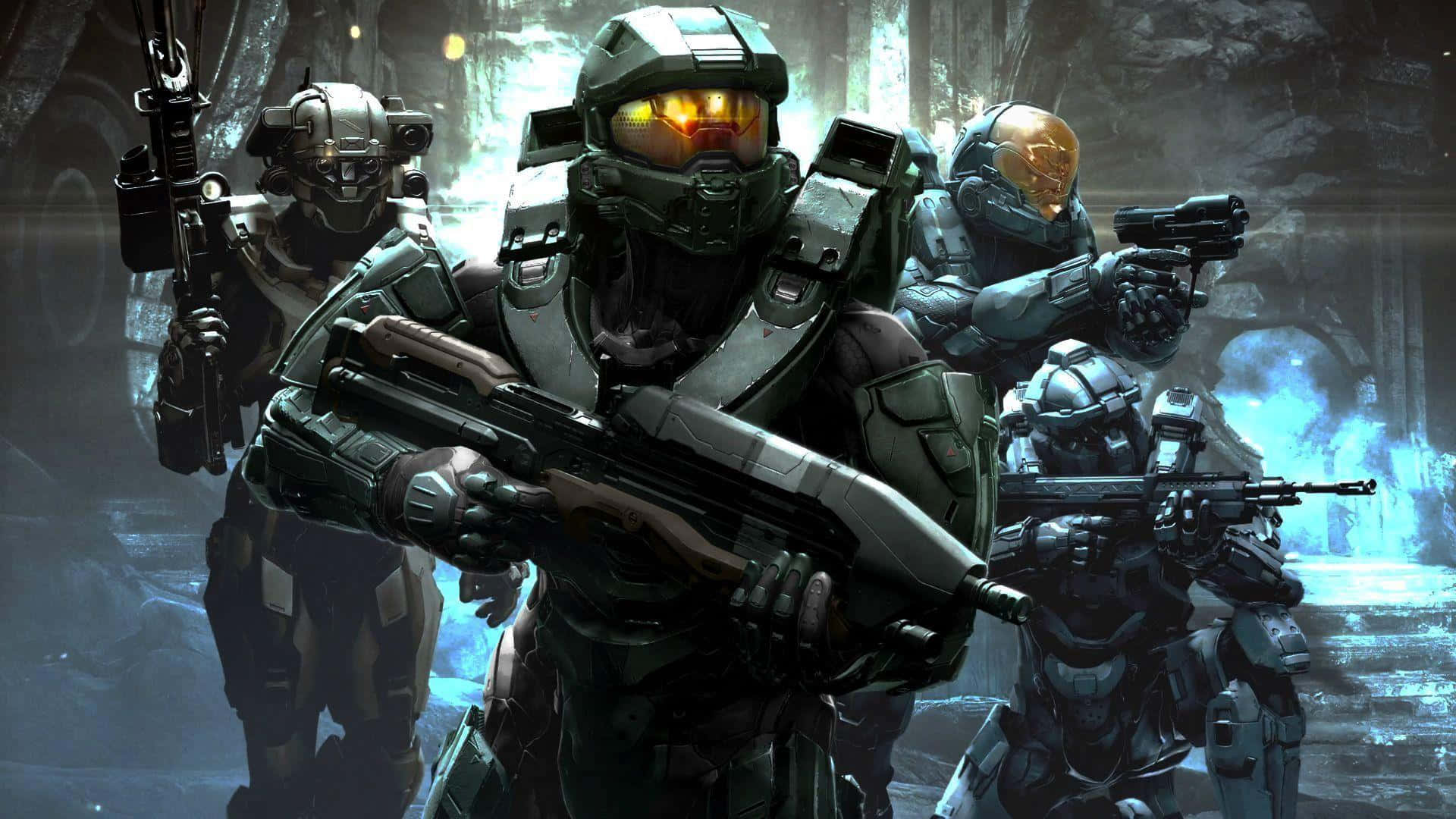 Halo Red Team, armored soldiers, futuristic gear, Full HD Desktop Wallpaper