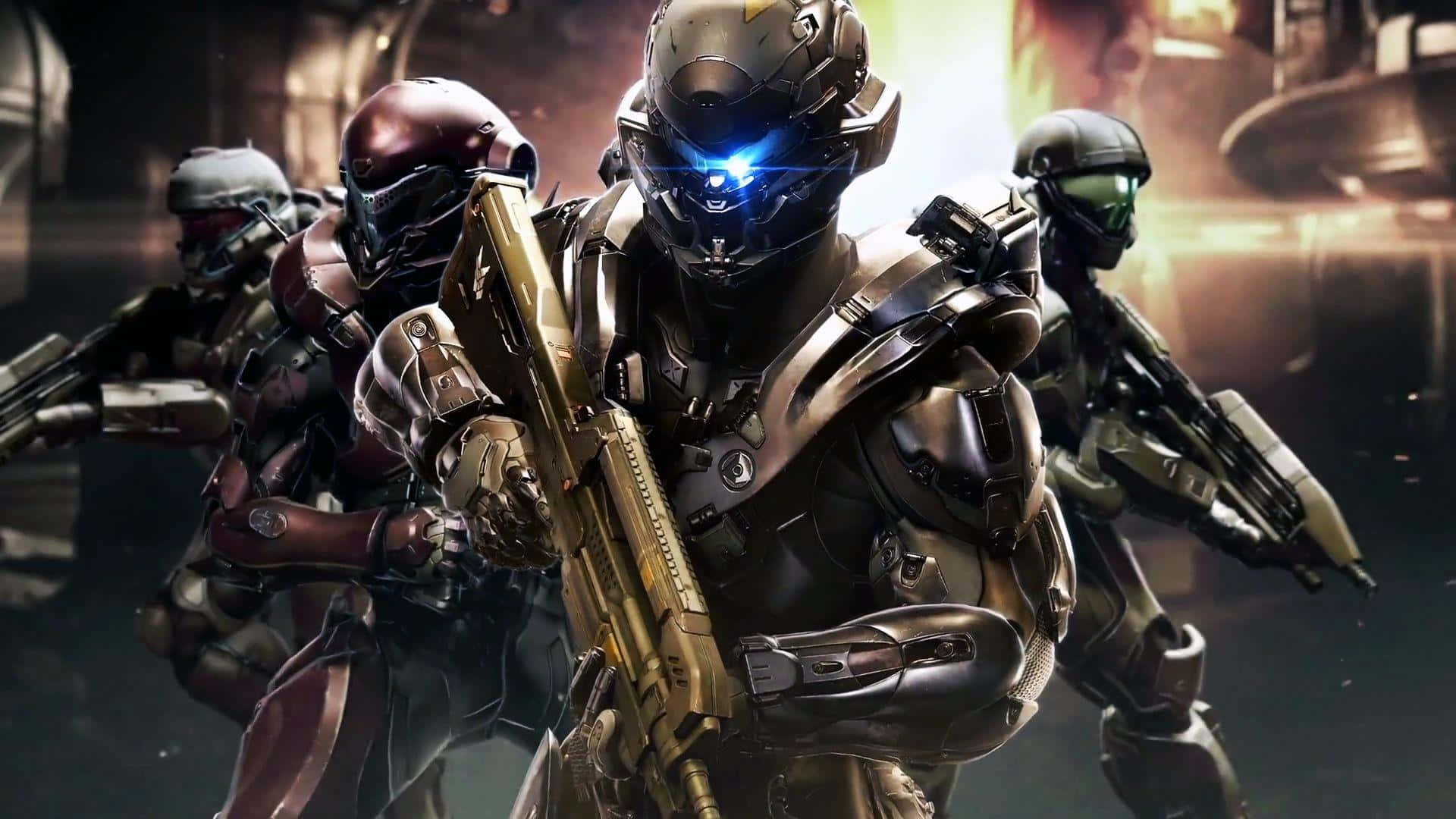Halo Red Team, futuristic combat gear, glowing weapons, Full HD Desktop Wallpaper