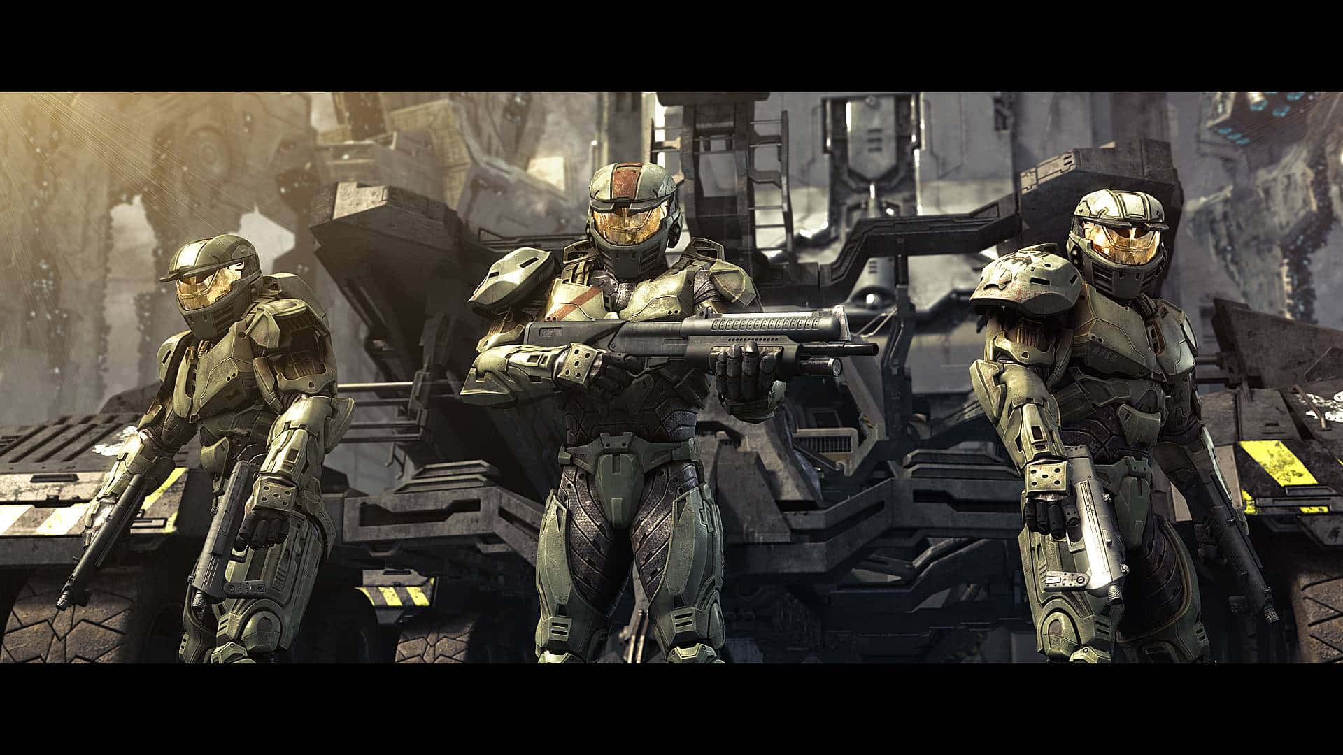 Halo Red Team, armored soldiers, futuristic combat gear, Full HD Desktop Wallpaper