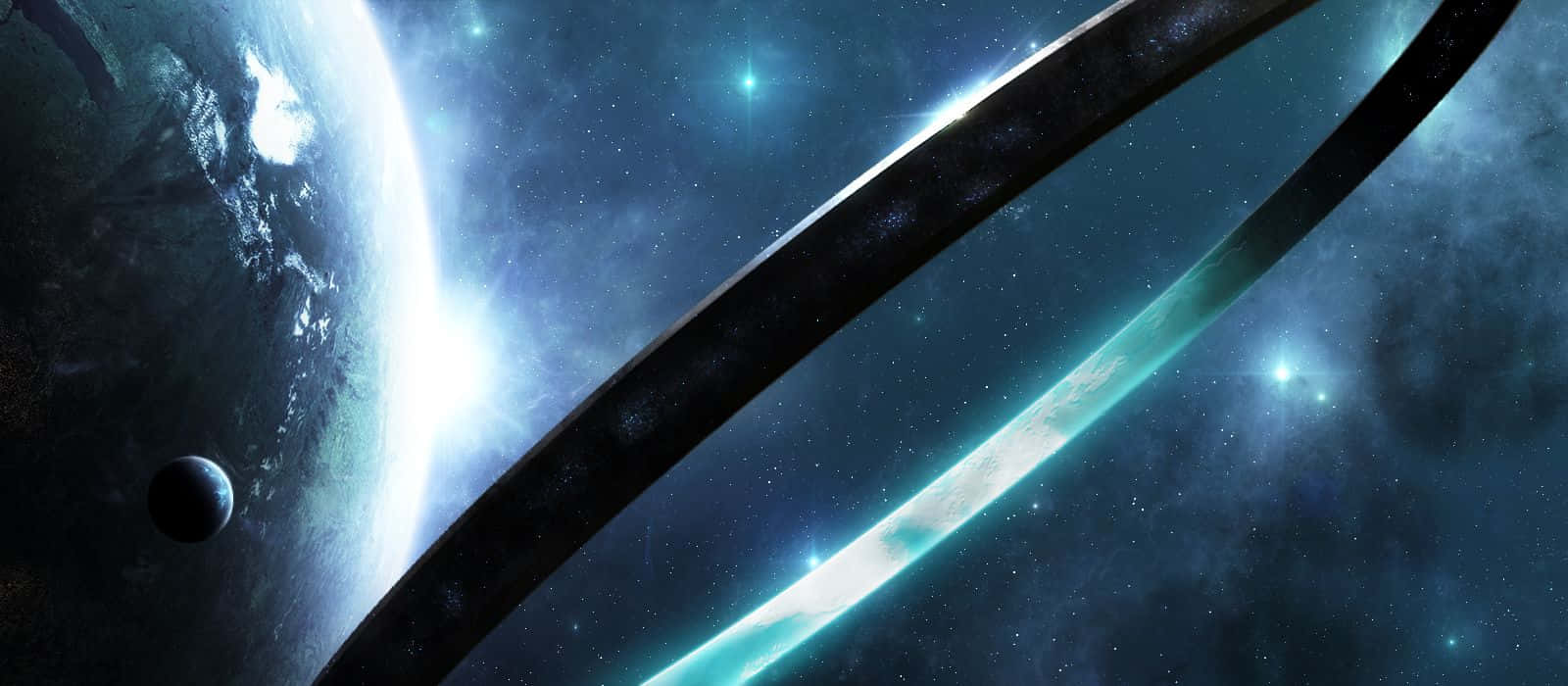 Halo Ring, galaxy, glowing rings, HD Desktop Wallpaper