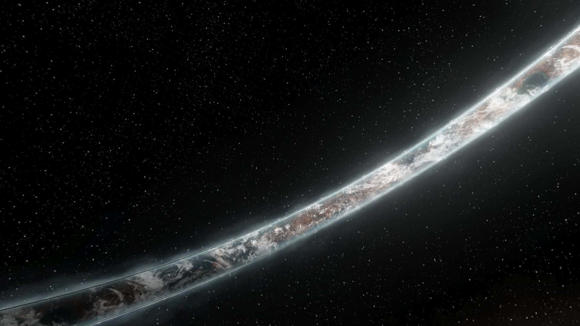 Halo Ring, Earth, swirling clouds, Full HD Desktop Wallpaper