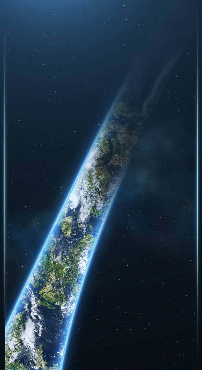 Halo Ring, Earth, blue atmosphere, HD Phone Wallpaper