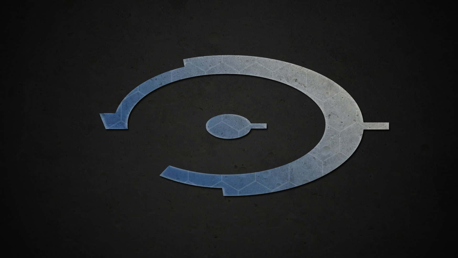 Halo Ring, metallic blue, geometric facets, Full HD Desktop Wallpaper