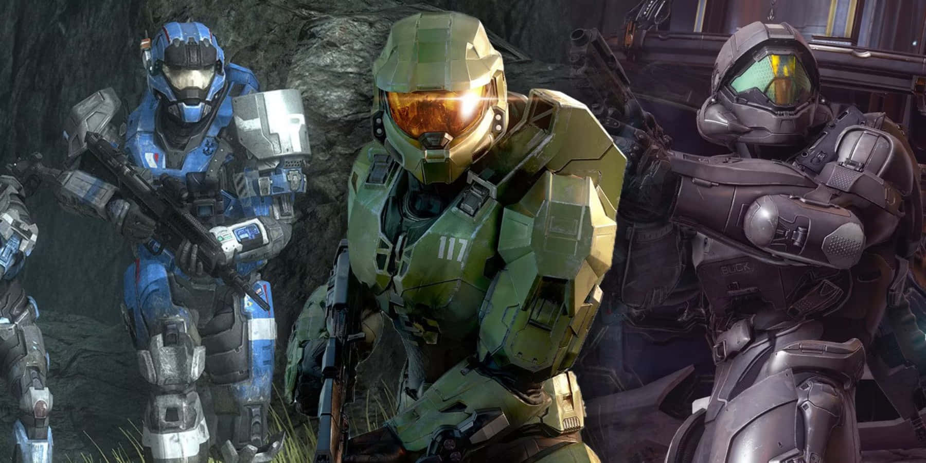 Halo Spartans, armored soldiers, rocky terrain, HD Desktop Wallpaper