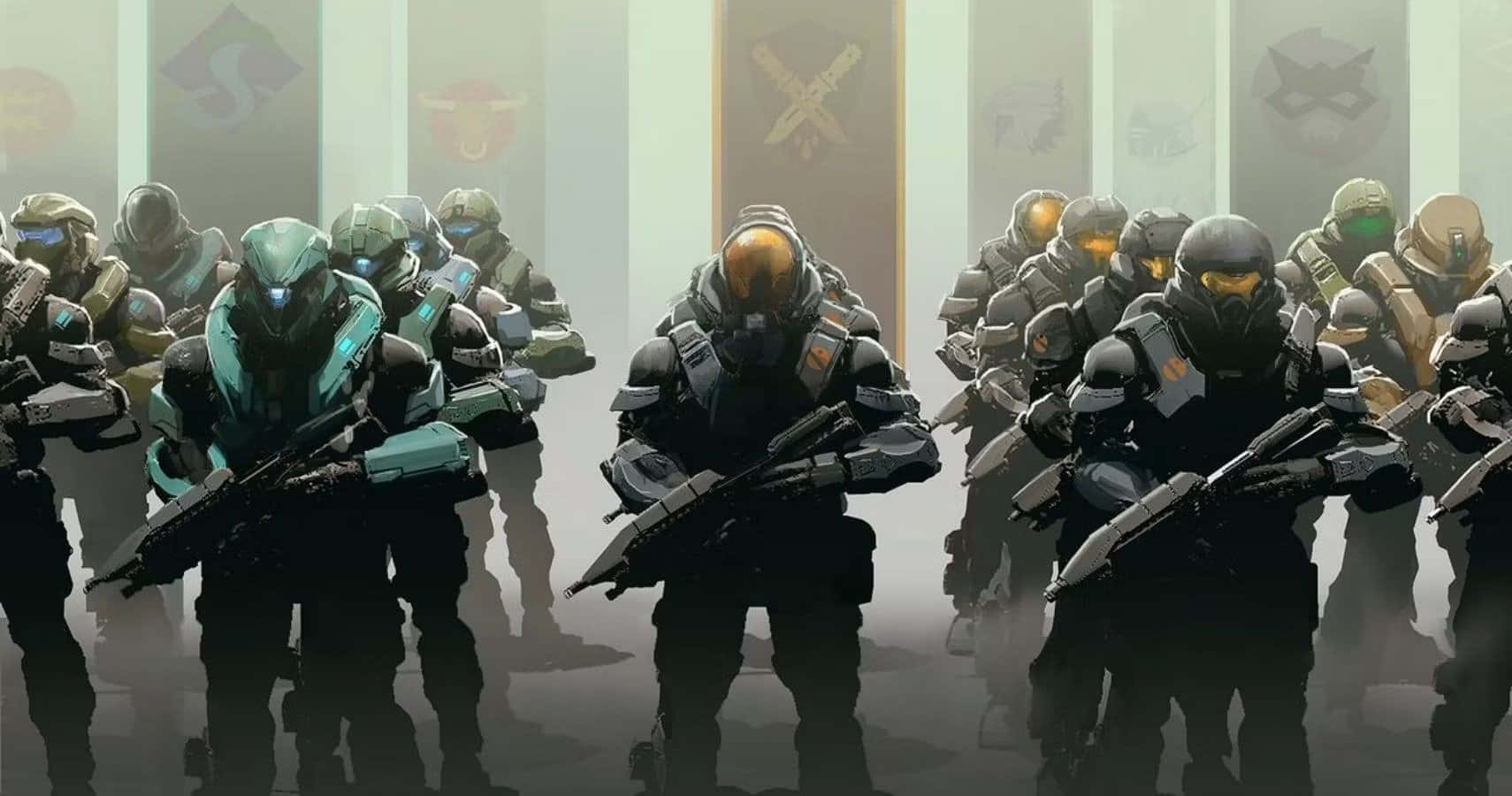 Halo Spartans, futuristic gear, armored soldiers, HD Desktop Wallpaper