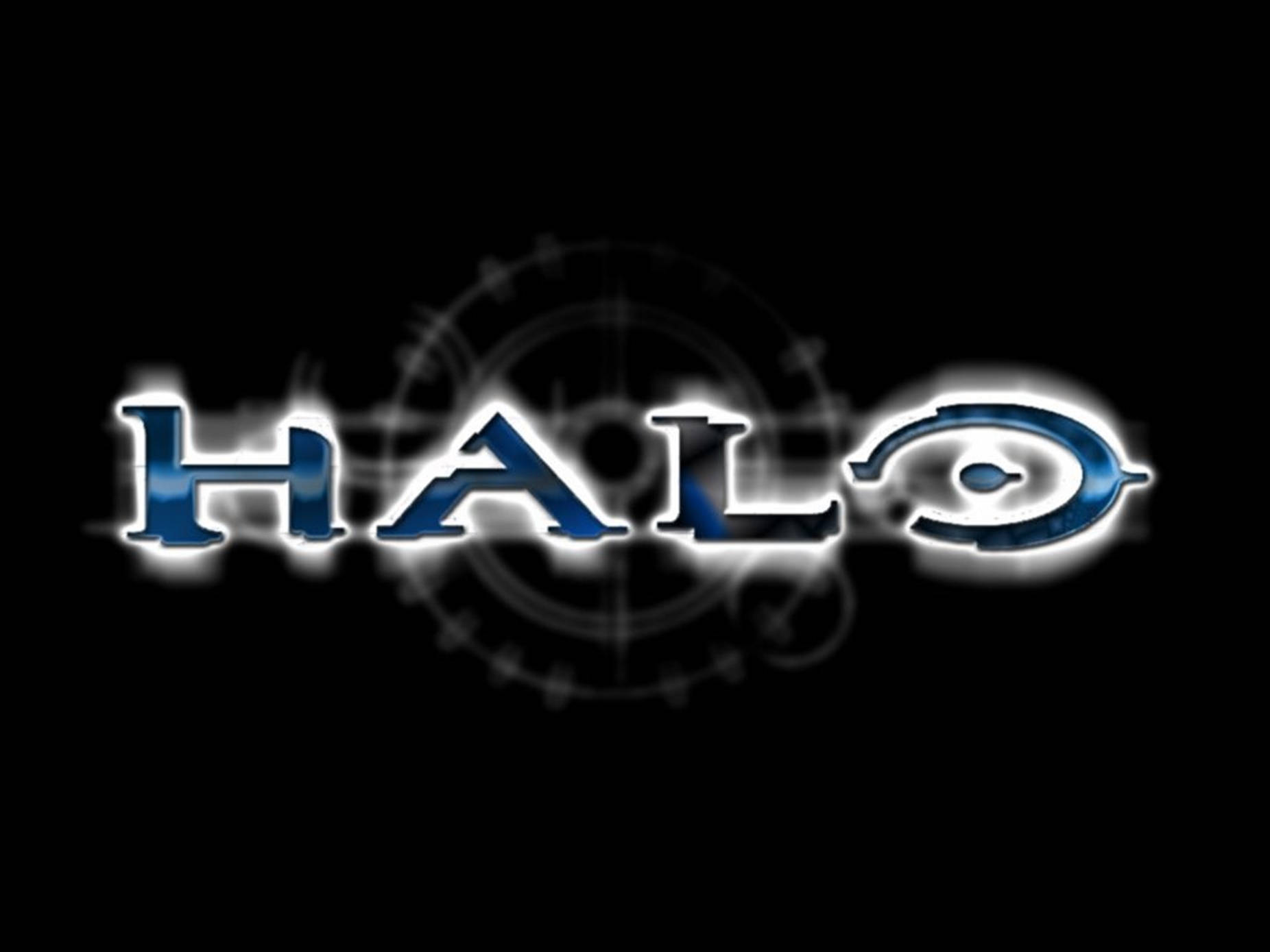 Ocean Blue Halo Logo, glowing blue Halo logo, targeting reticle, HD Desktop Wallpaper