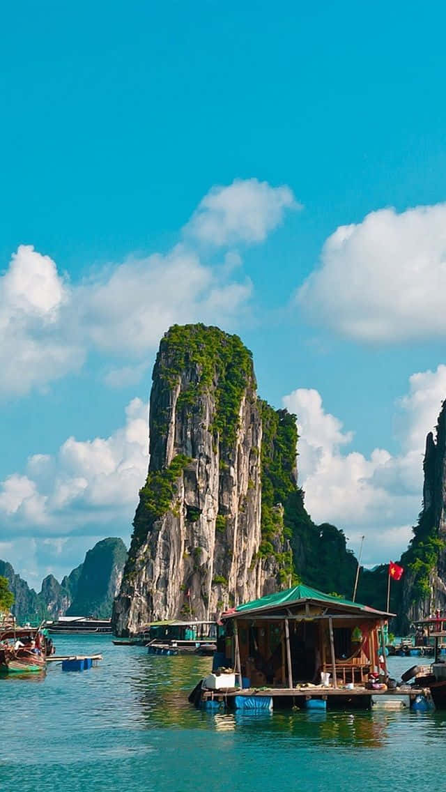 Halong Bay, limestone karsts, turquoise waters, SD Phone Wallpaper