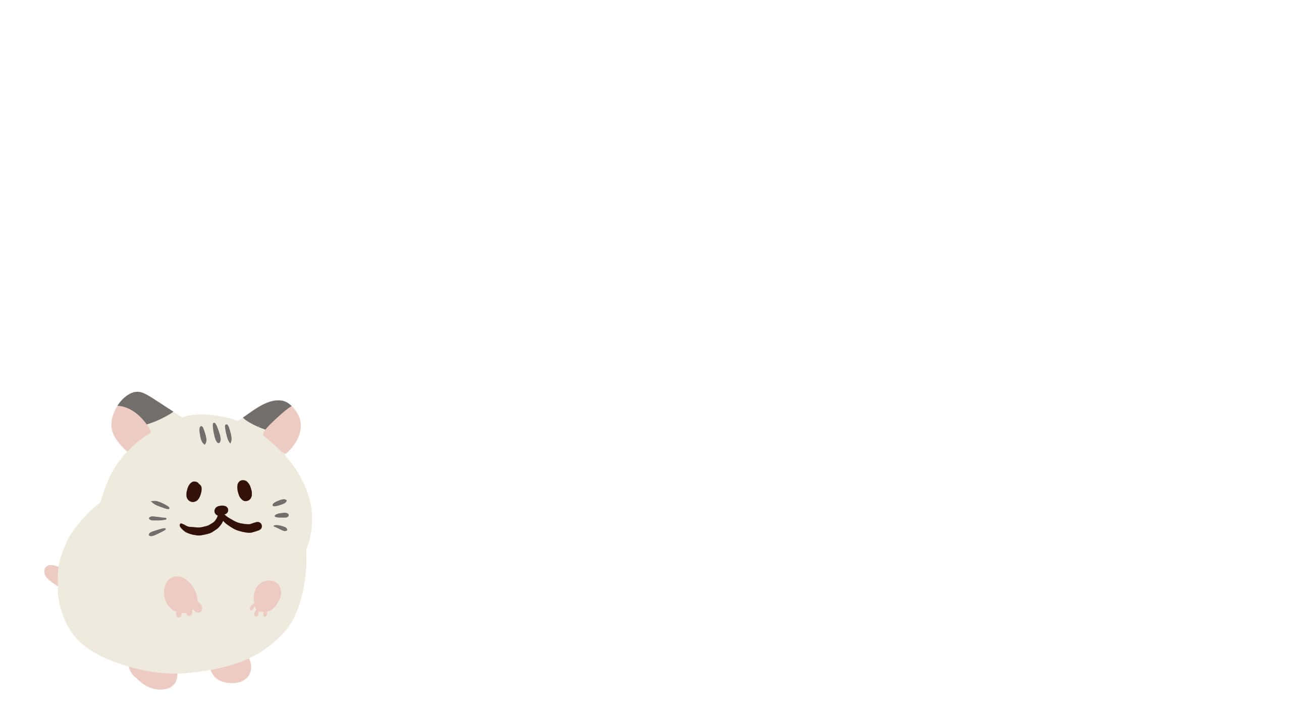 cute white hamster, pink ears, pink paws, 2K Desktop Wallpaper