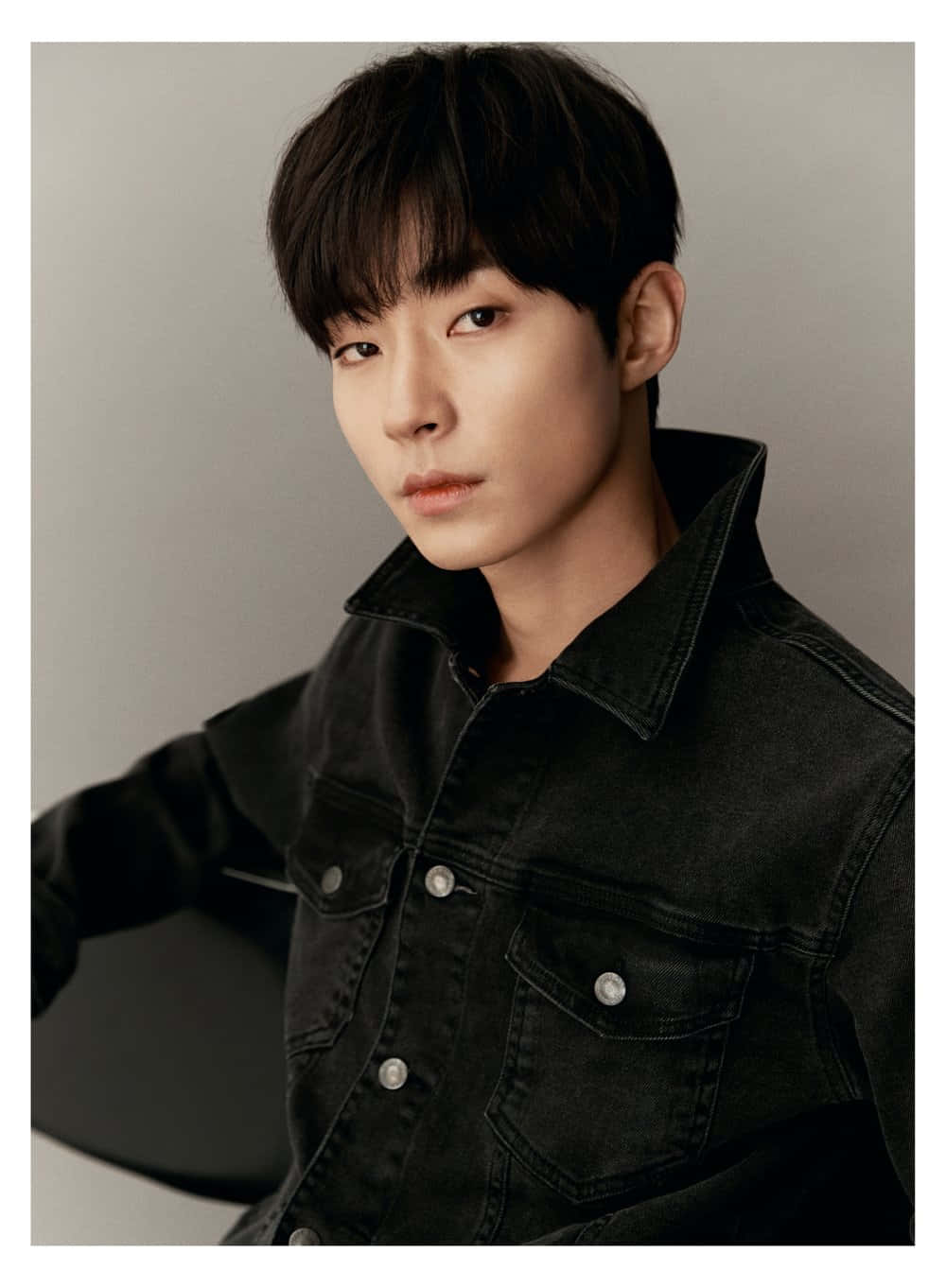 Han Seojun, black denim jacket, dark hair, HD Phone Wallpaper