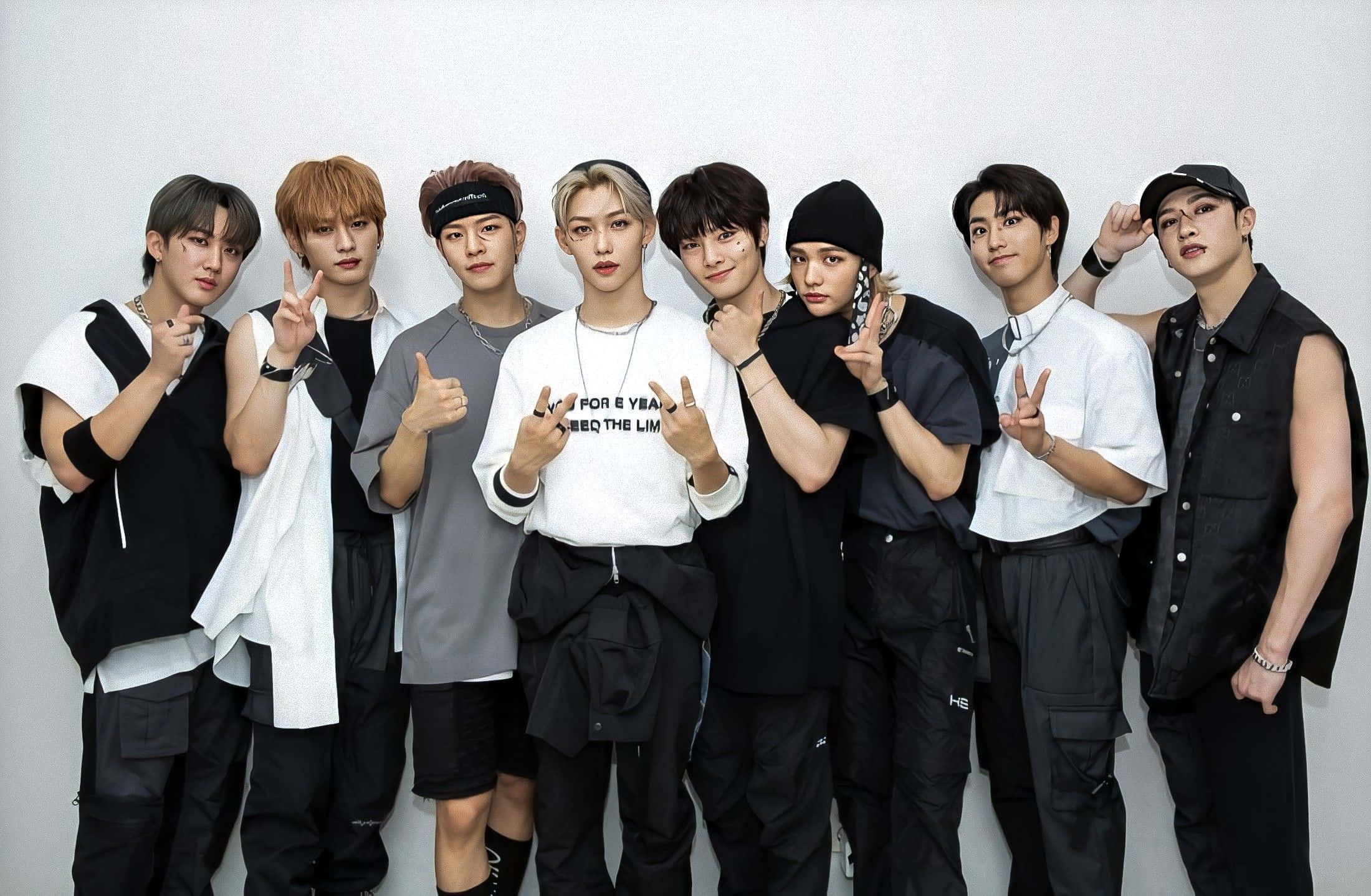 Stray Kids, 2020, black and white outfits, Full HD Desktop Wallpaper