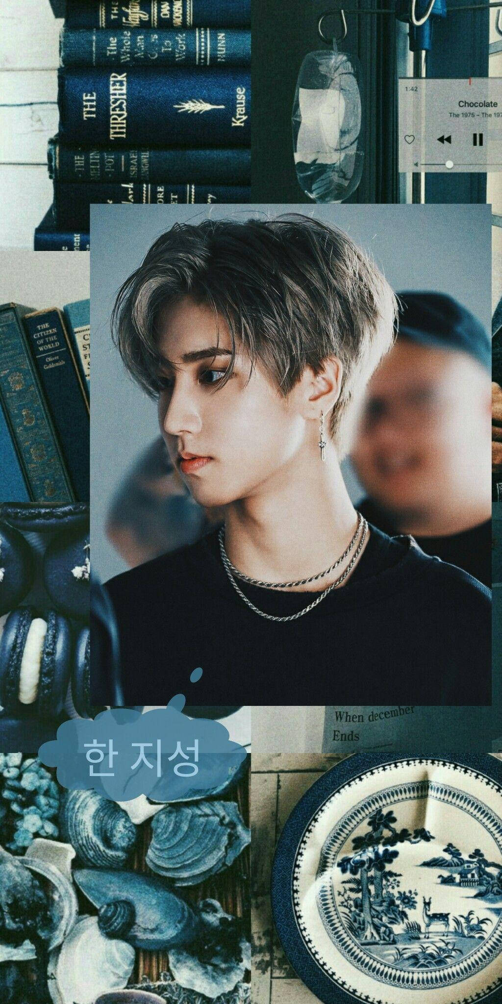 Stray Kids Han, short styled hair, layered necklaces, Full HD Phone Wallpaper