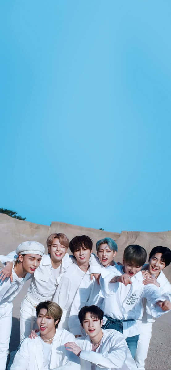 Stray Kids, Ot8, white outfits, SD Phone Wallpaper