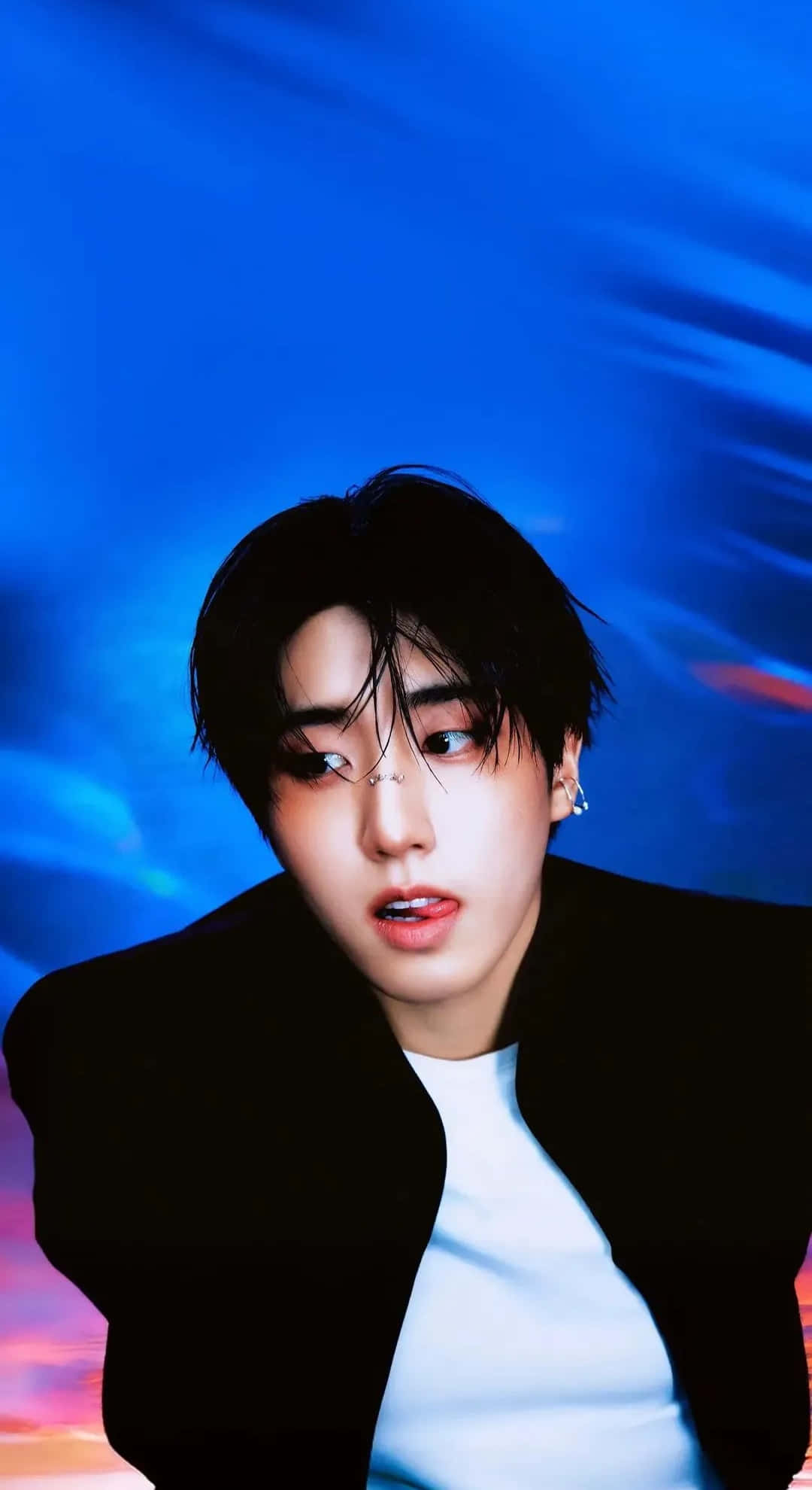 Han Stray Kids, dark hair, facial piercings, Full HD Phone Wallpaper