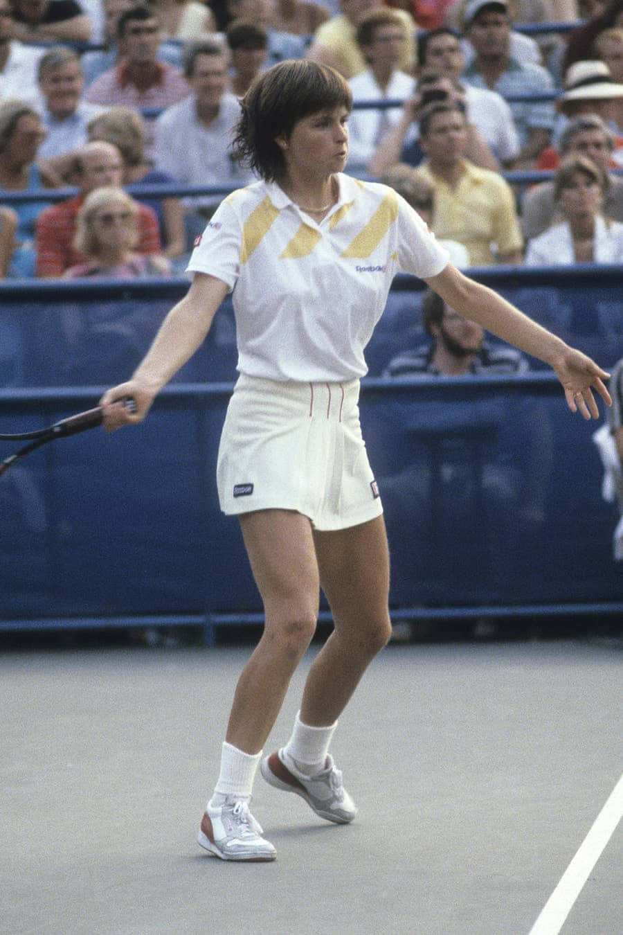 Hana Mandlíková, white and yellow gear, hard court, HD Phone Wallpaper