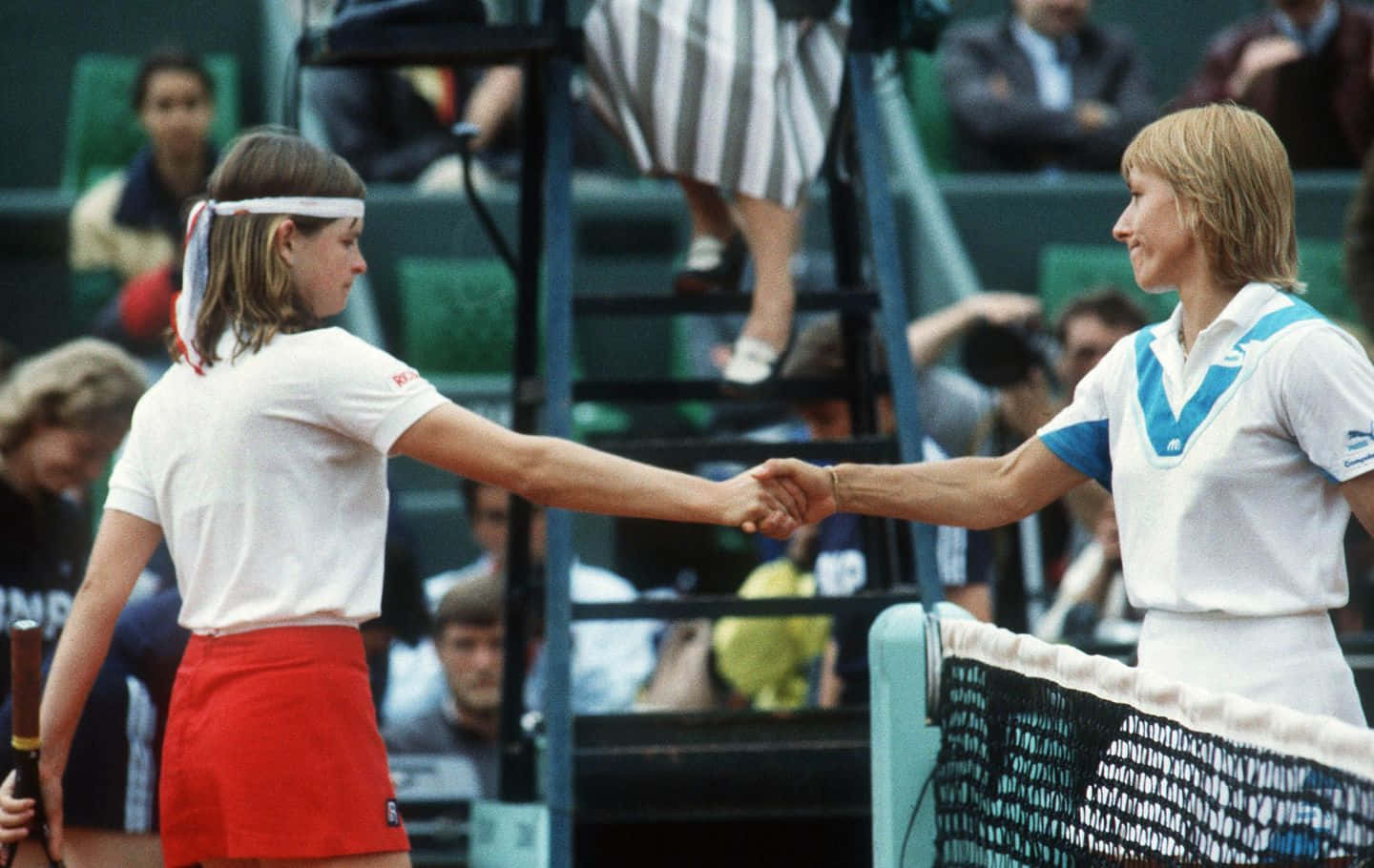 Hana Mandlíková, tennis players, shaking hands, HD Desktop Wallpaper
