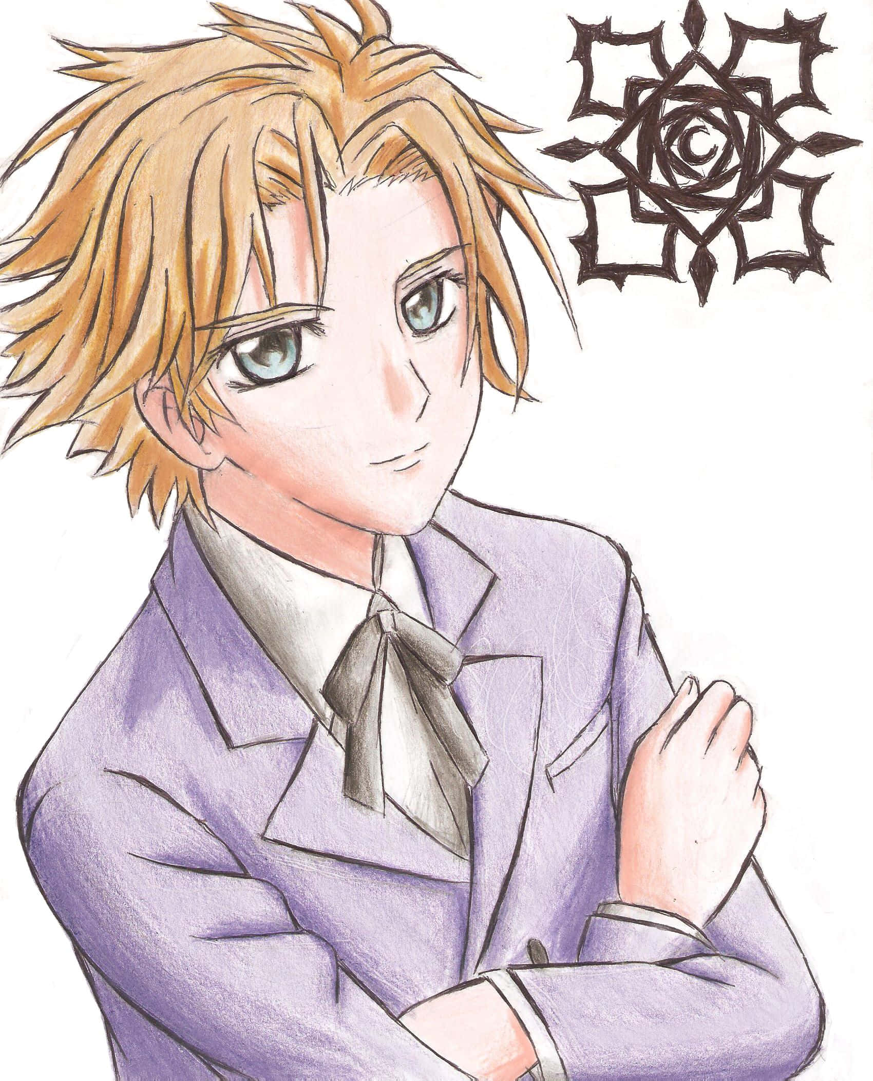 Hanabusa Aido, anime character sketch, spiky blonde hair, Full HD Phone Wallpaper