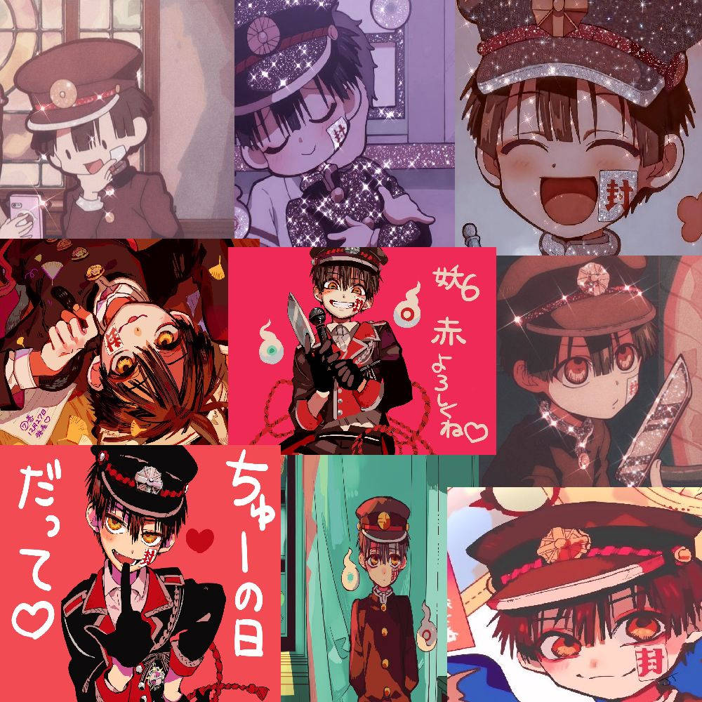 Hanako Kun, military-style uniform, expressive poses, SD Desktop Wallpaper