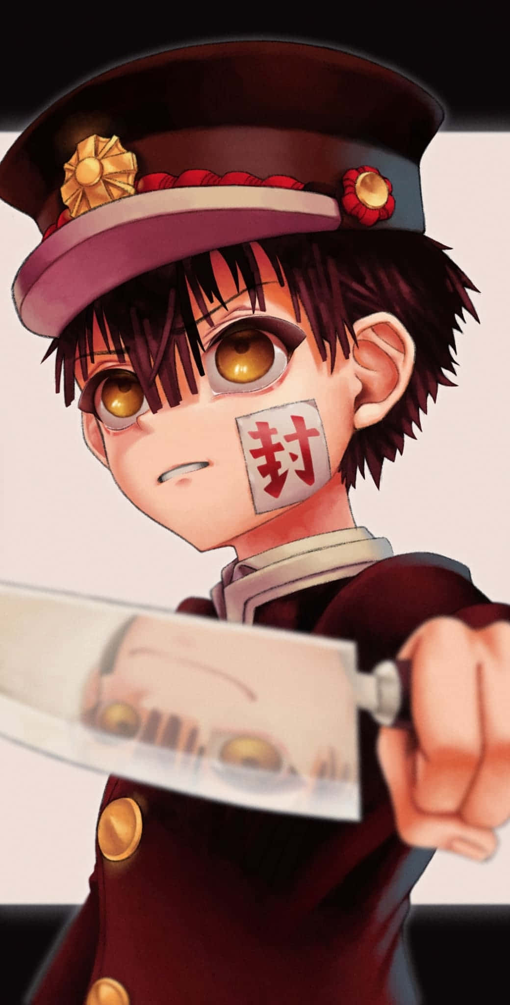 Hanako Kun, red uniform, hat, Full HD Phone Wallpaper