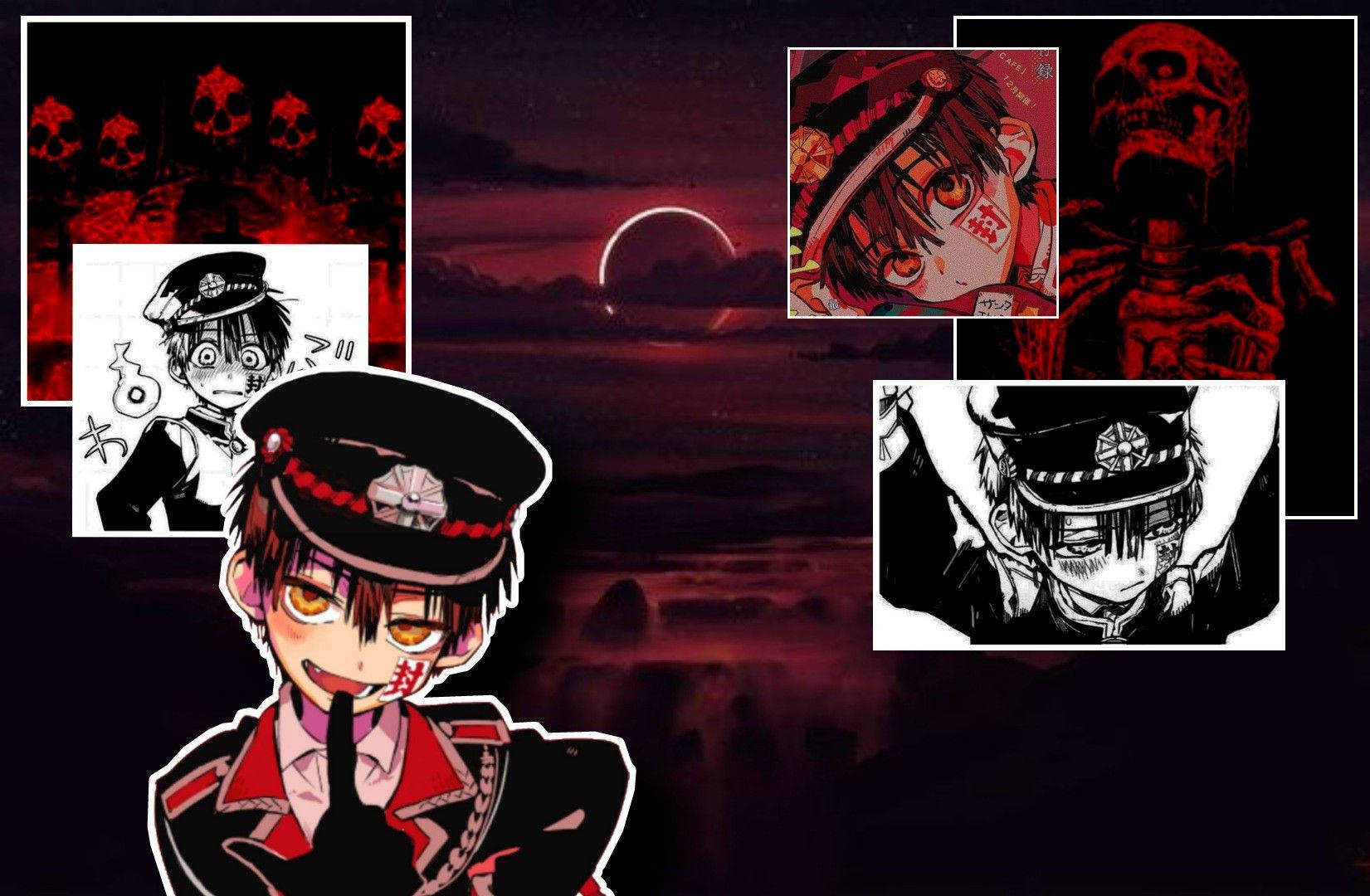 Dark Hanako Kun, anime-style characters, military uniforms, HD Desktop Wallpaper