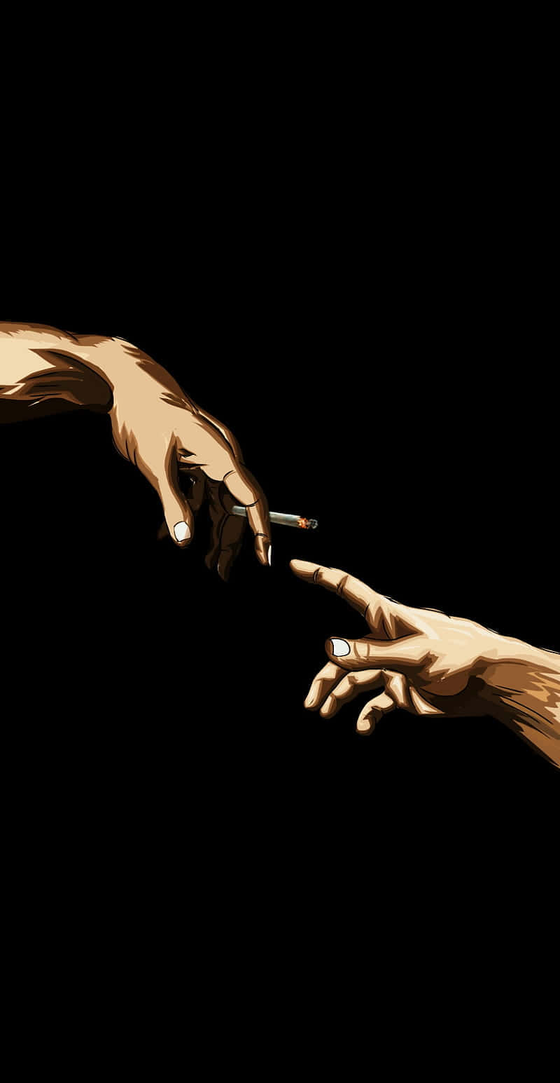 Hand, black void, lit cigarette, HD Phone Wallpaper