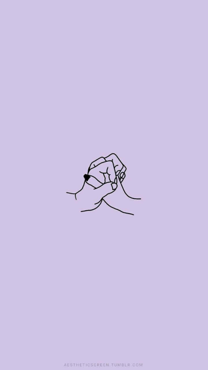 couple hands, minimalist line drawing, soft lavender background, HD Phone Wallpaper