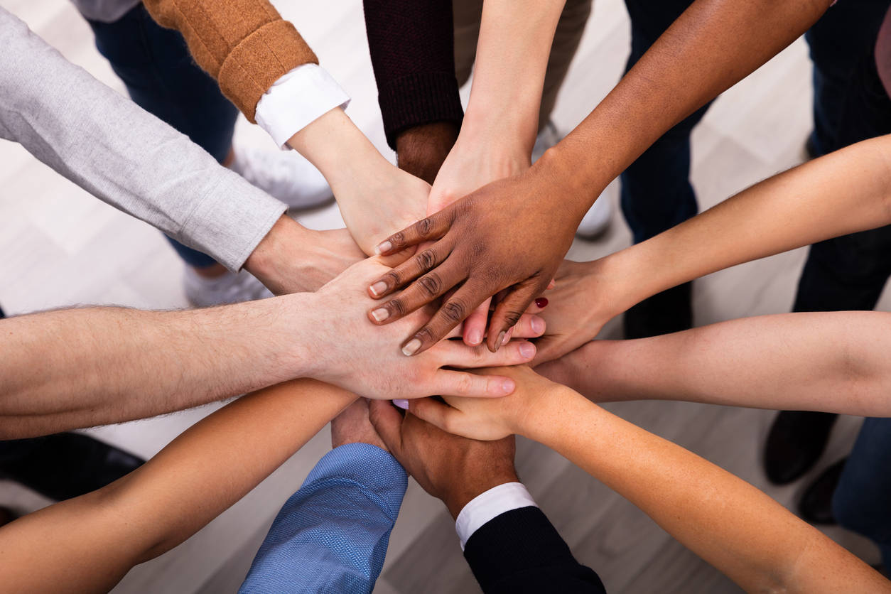 Hand In Hand, group of people, diverse group of hands, SD Desktop Wallpaper
