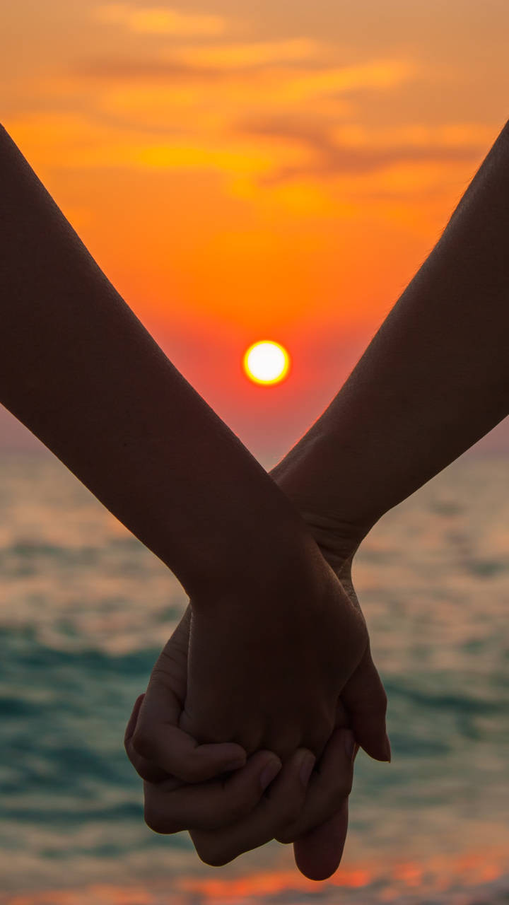 Hand, Sunset, Ocean, HD Phone Wallpaper