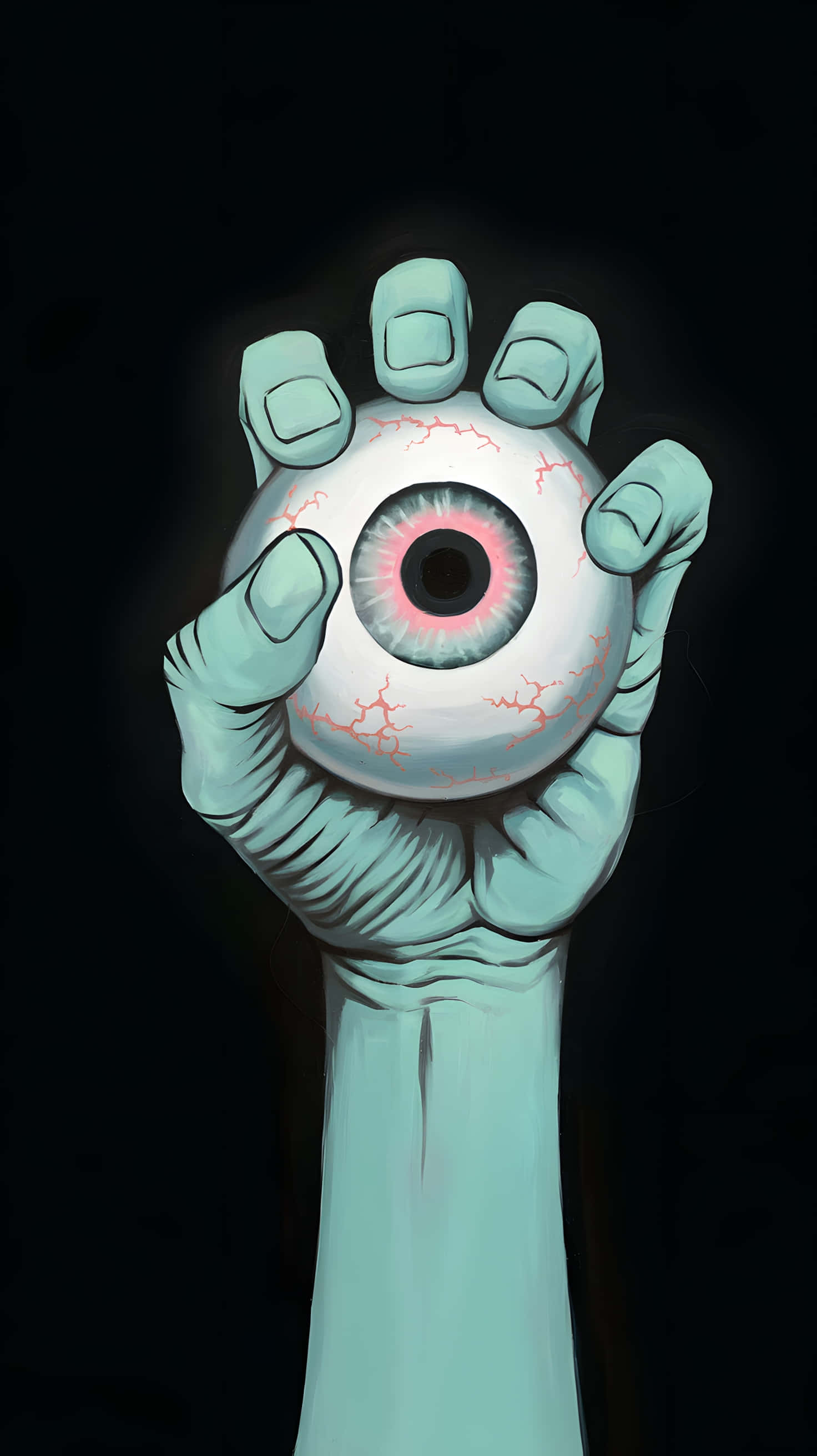 hand, eyeball, cracked skin, 2K Phone Wallpaper