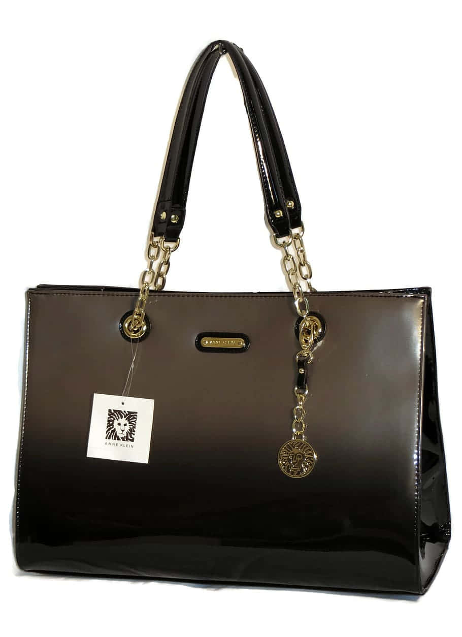 black patent leather, gold chain straps, lion head charm, SD Phone Wallpaper