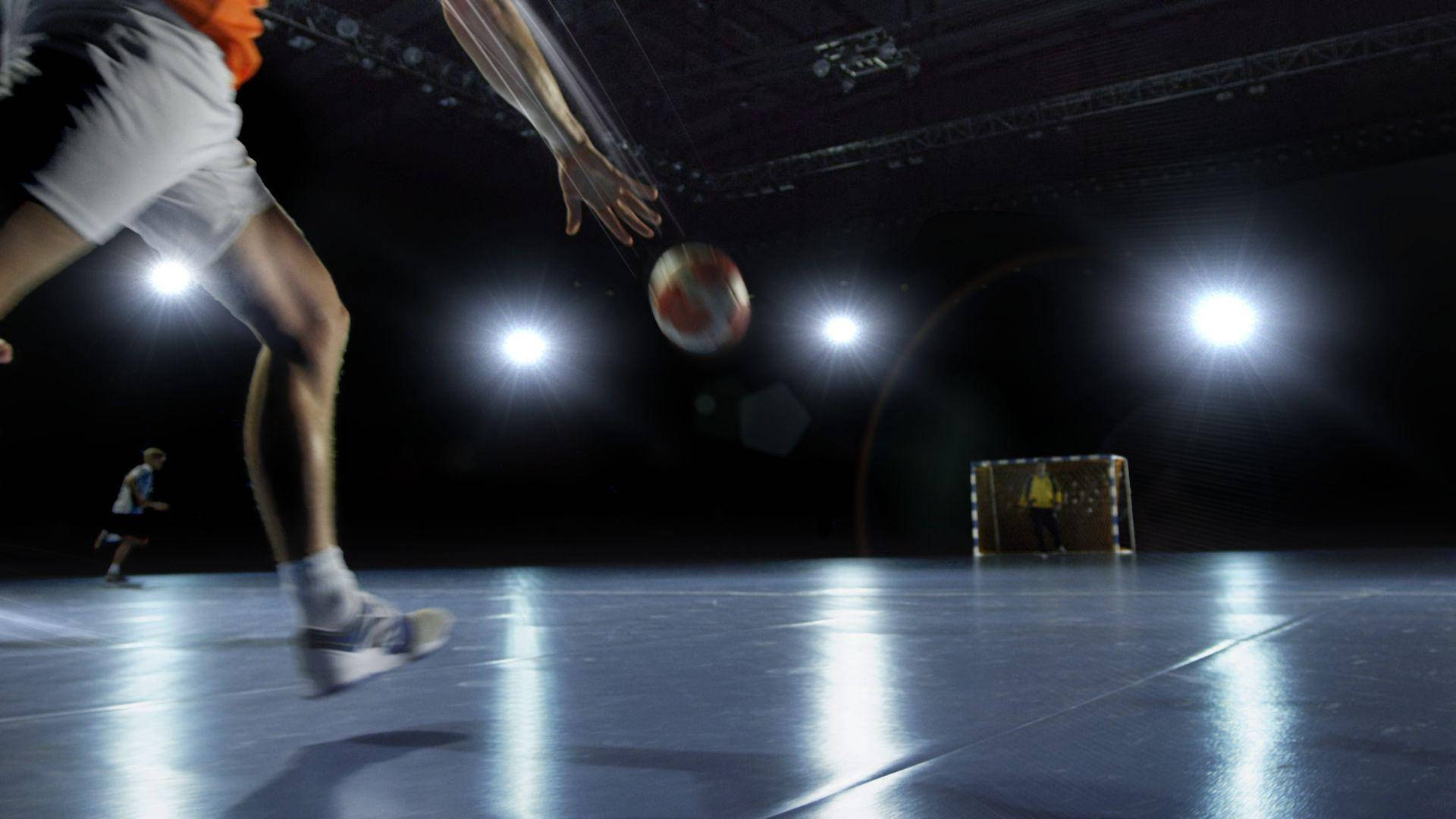 Handball, dimmed court, indoor handball player, Full HD Desktop Wallpaper