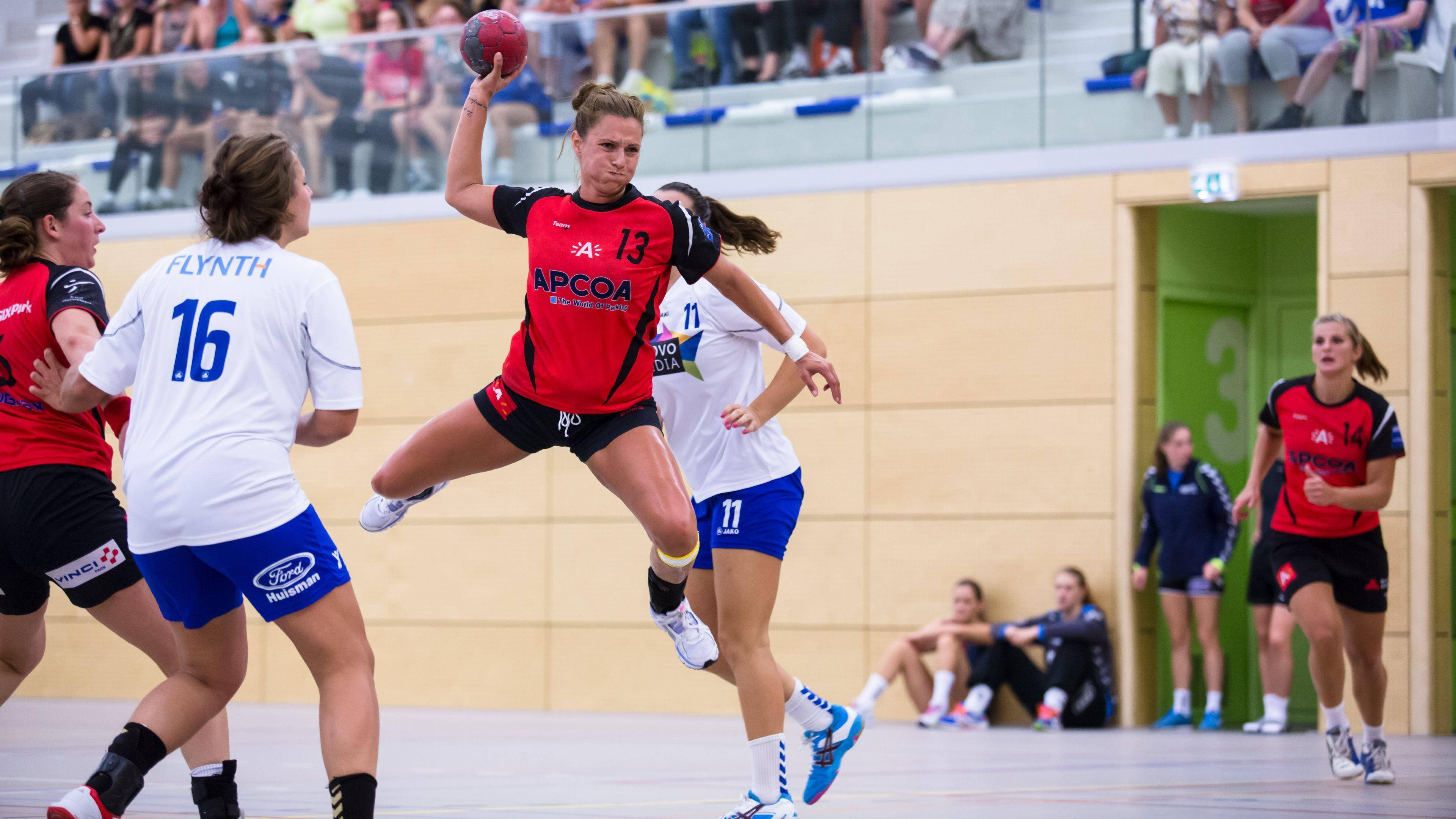 handball, female handball player, red jersey, 4K Desktop Wallpaper