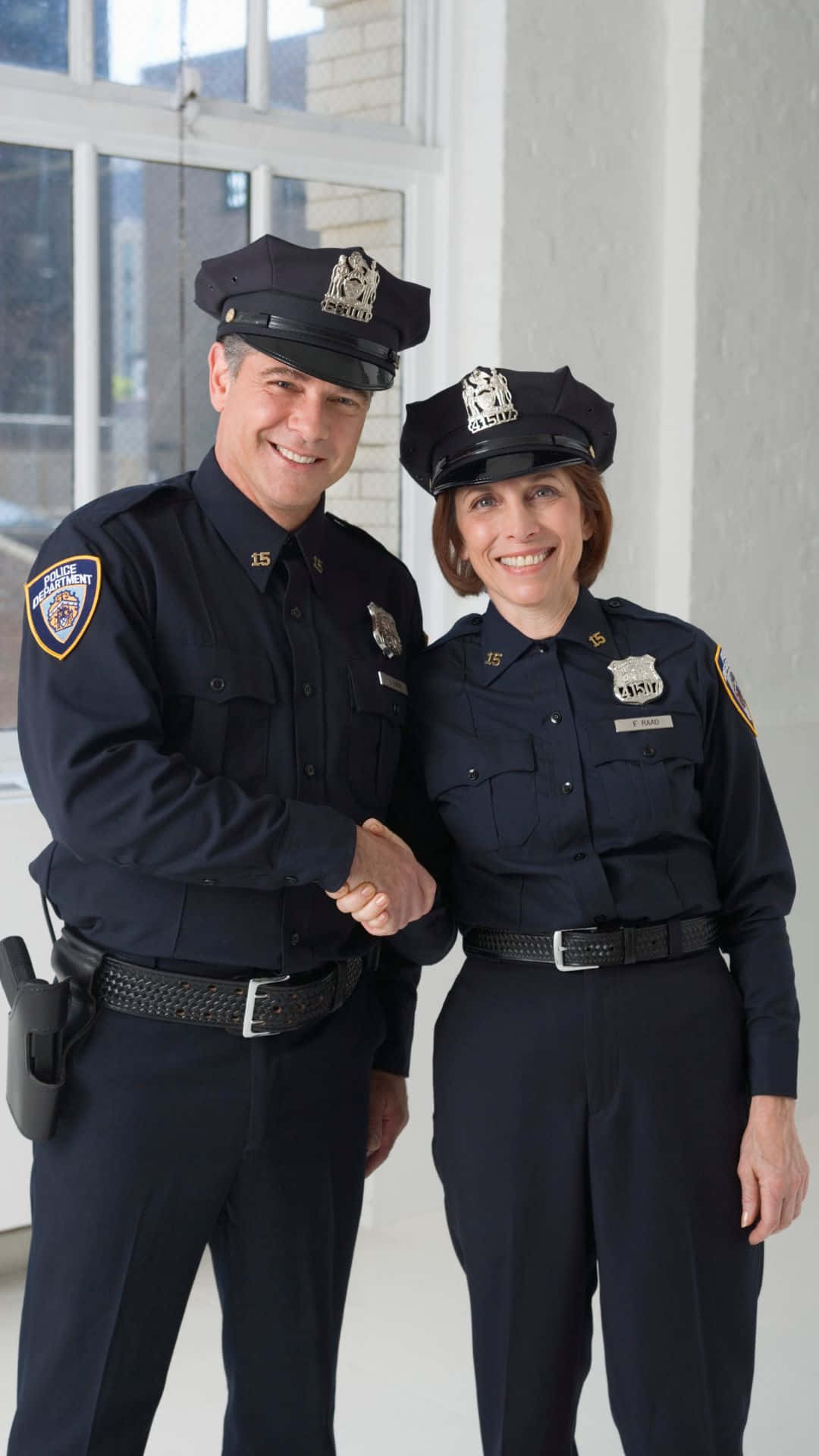 cop, police officers, dark uniforms, Full HD Phone Wallpaper