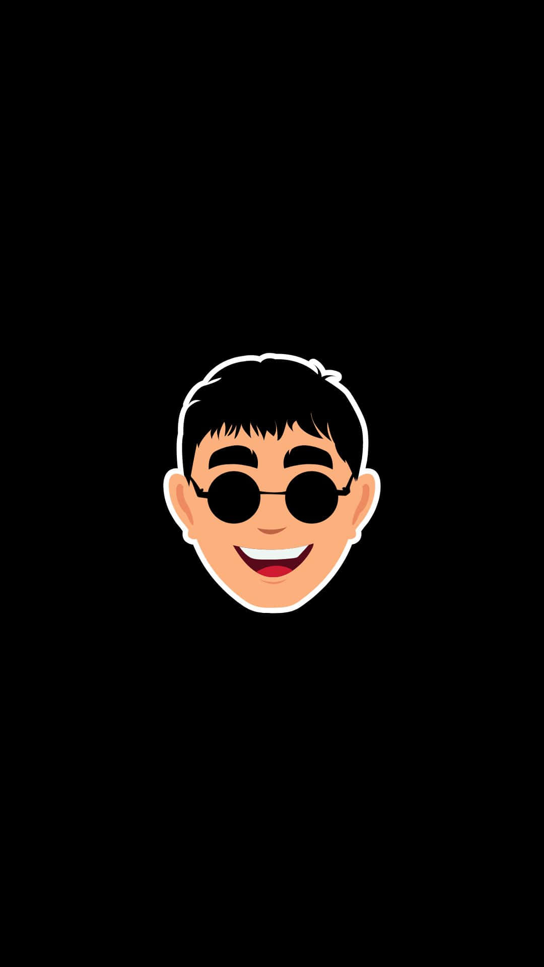 Handsome Boy Cartoon, black hair, round sunglasses, Full HD Phone Wallpaper