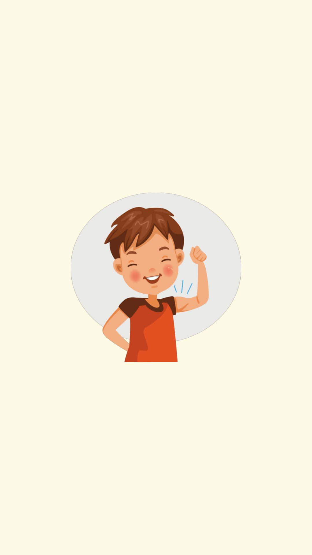 cartoon boy, brown hair, rosy cheeks, Full HD Phone Wallpaper