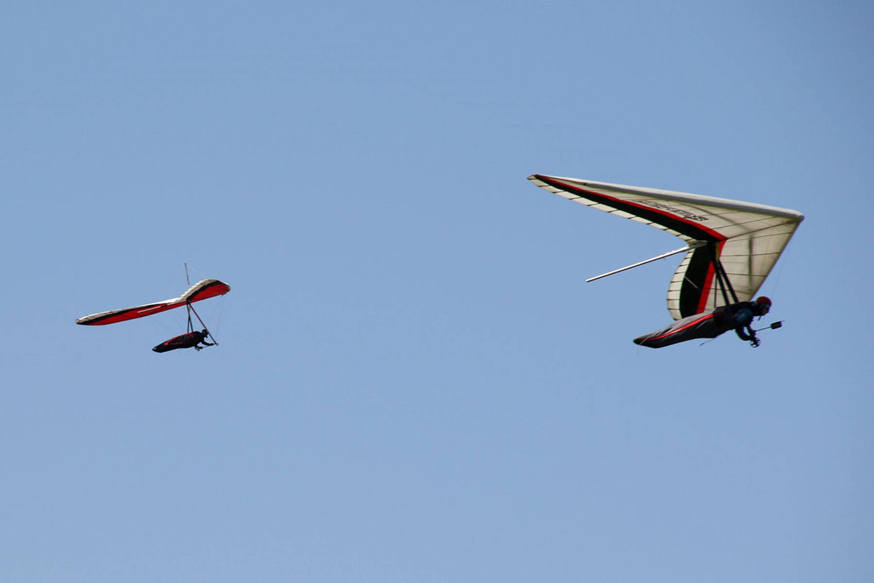 hang gliding, clear blue sky, bright sunny day, HD Desktop Wallpaper