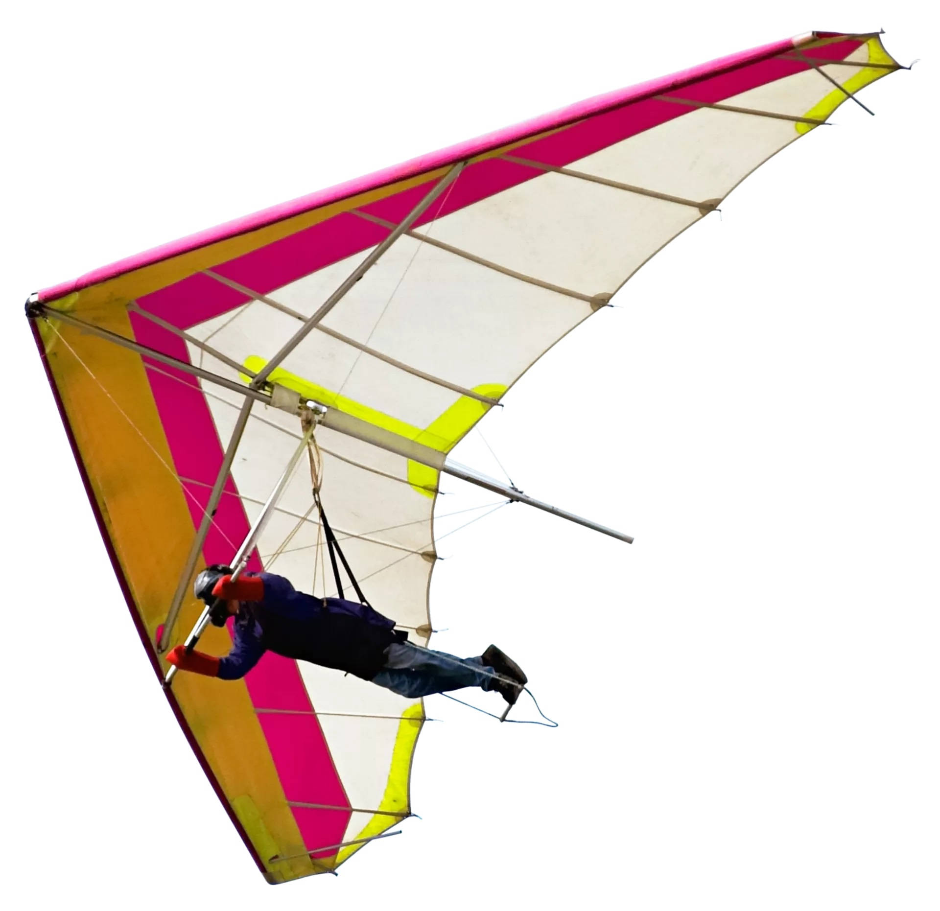 vibrant pink yellow and white hang glider, stark white background, Full HD Desktop Wallpaper