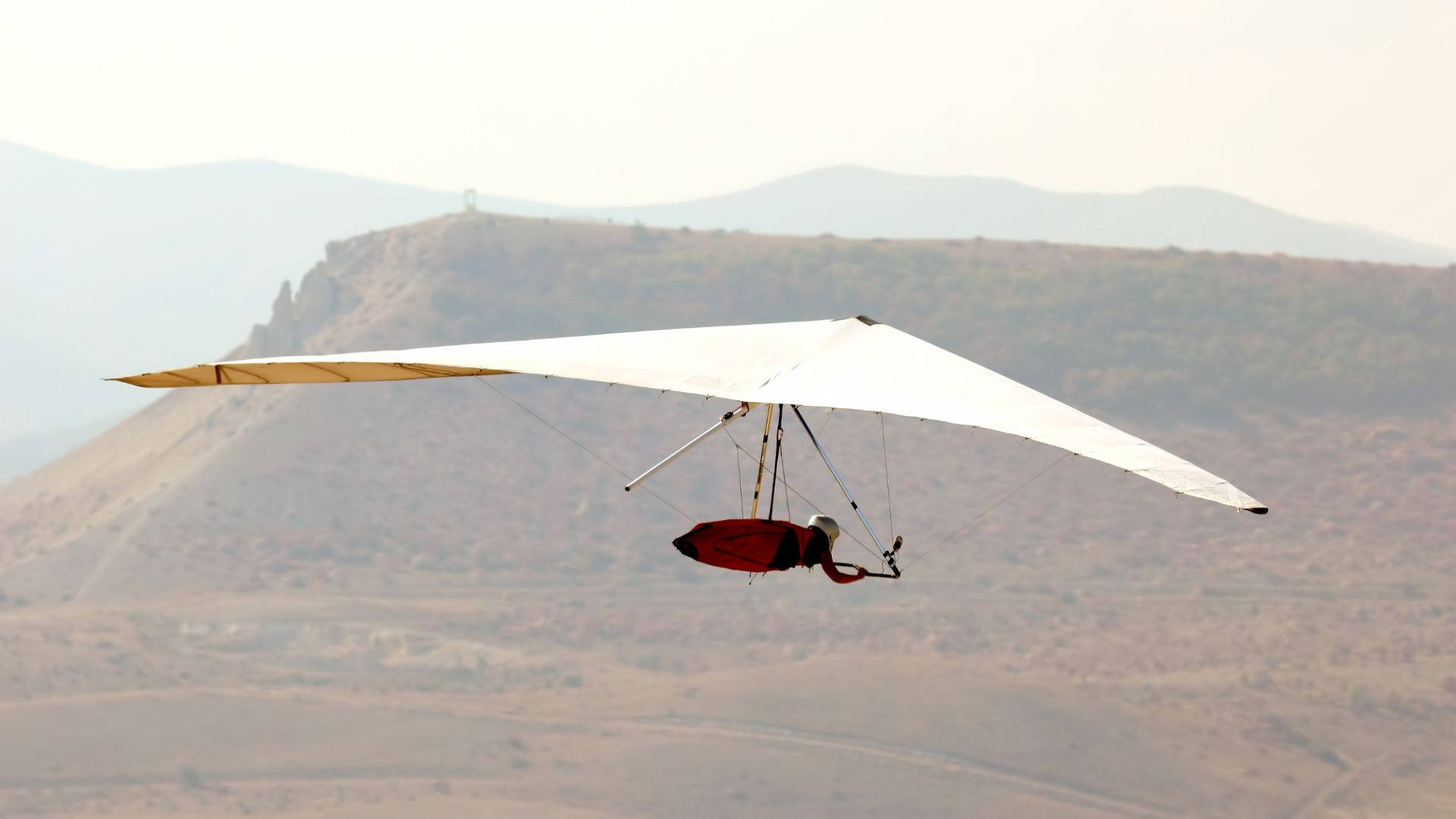 hang gliding, desert, arid hills, Full HD Desktop Wallpaper