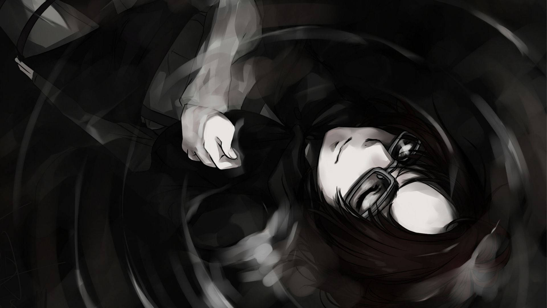 Hange Zoe, monochrome, digital-art style, Full HD Desktop Wallpaper