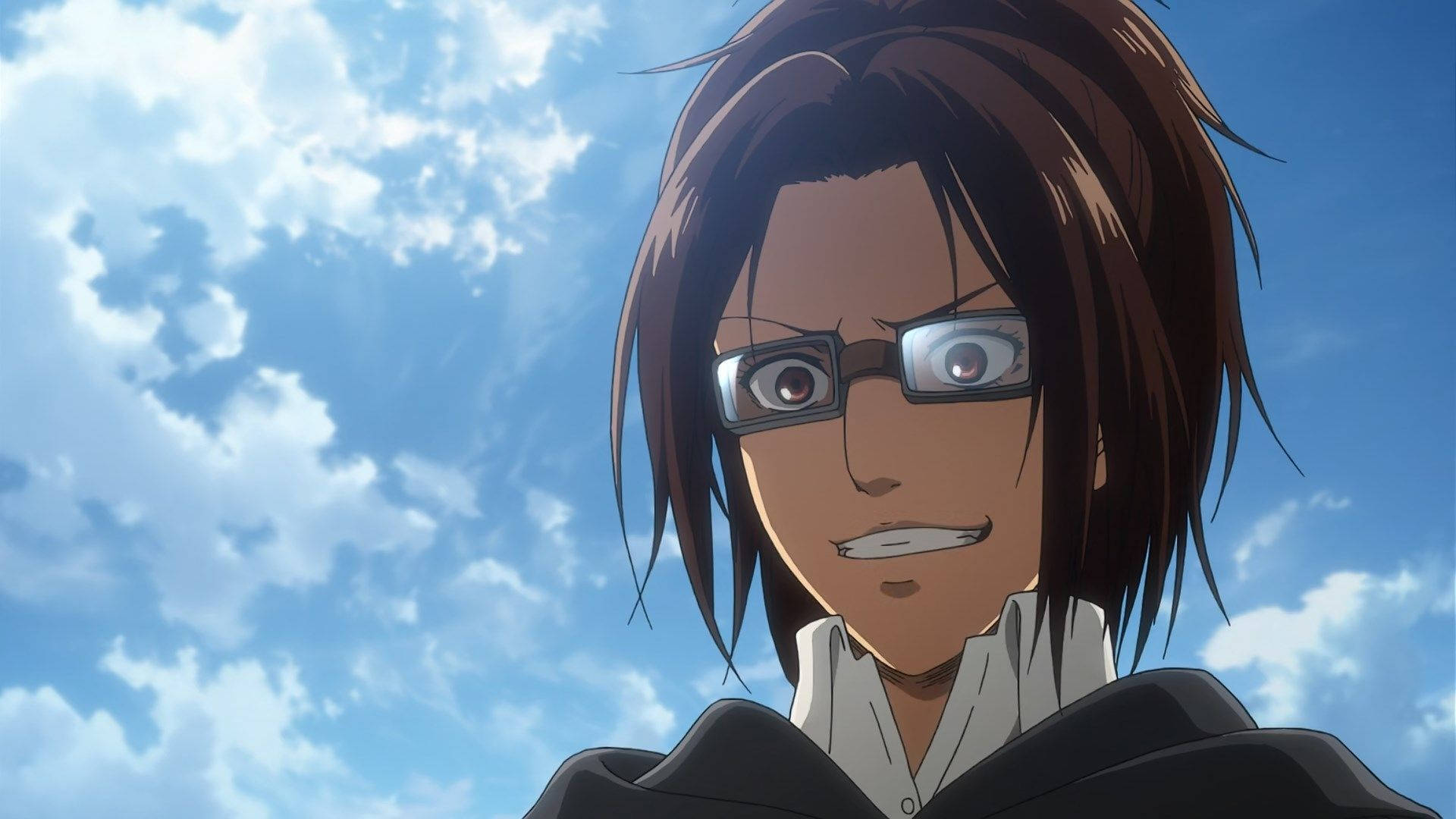 Hange Zoe, grinning, glasses, Full HD Desktop Wallpaper