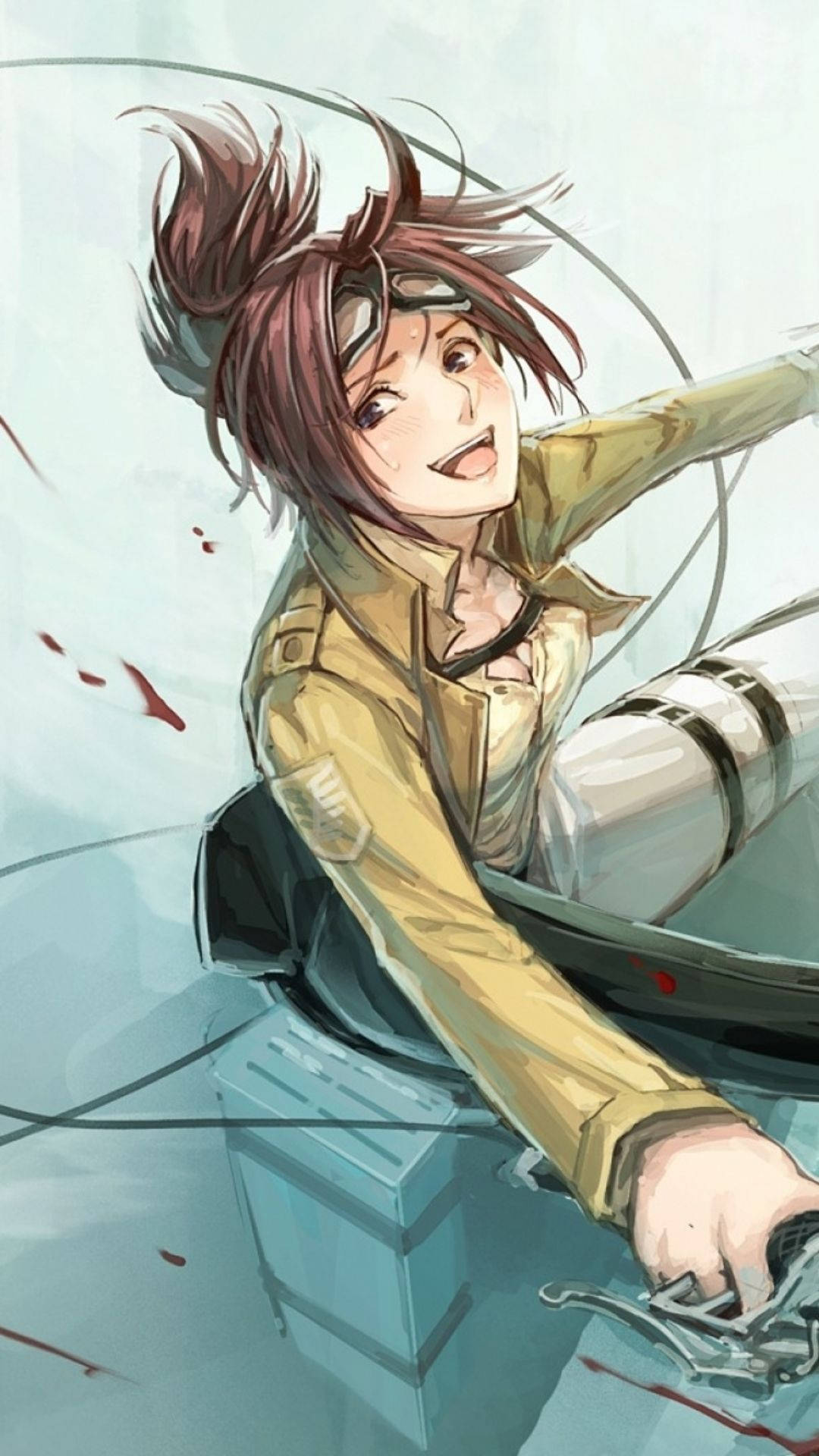 Hange Zoe, brown hair, high ponytail, Full HD Phone Wallpaper