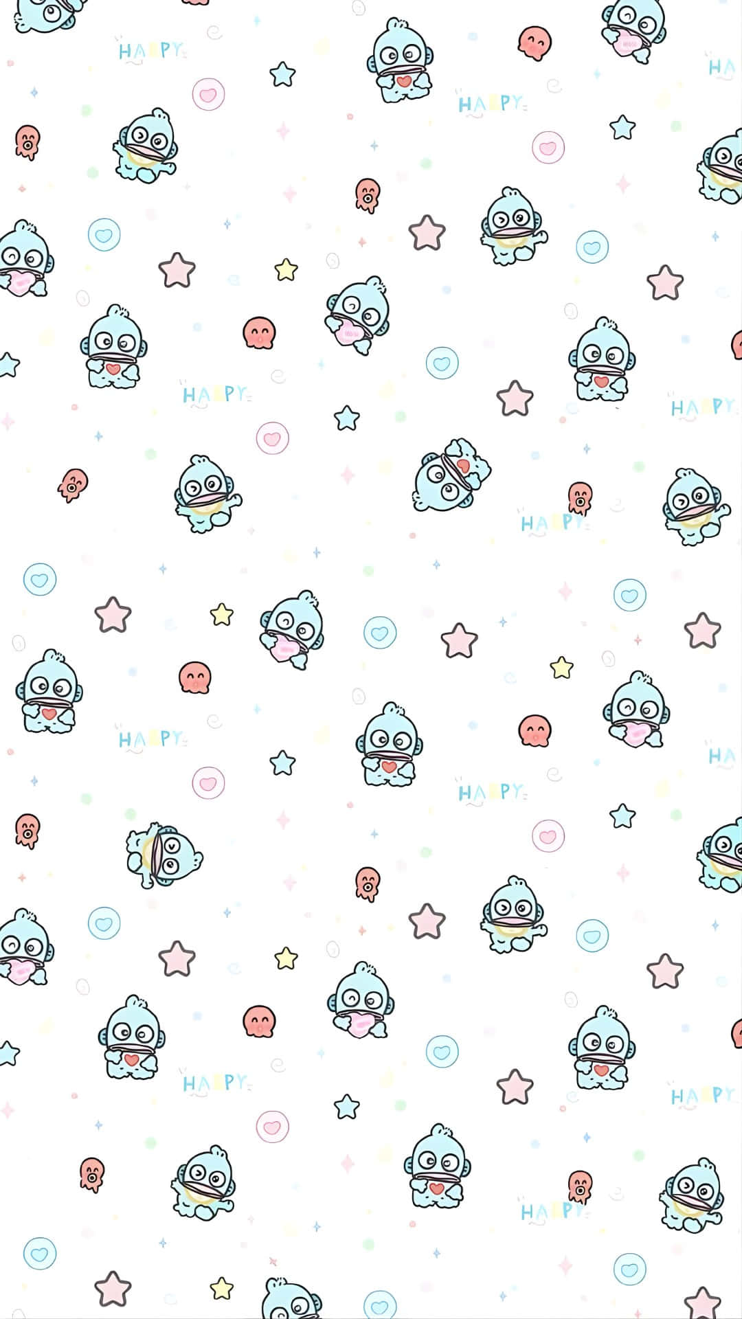 Hangyodon, cute pattern, cartoon characters, Full HD Phone Wallpaper