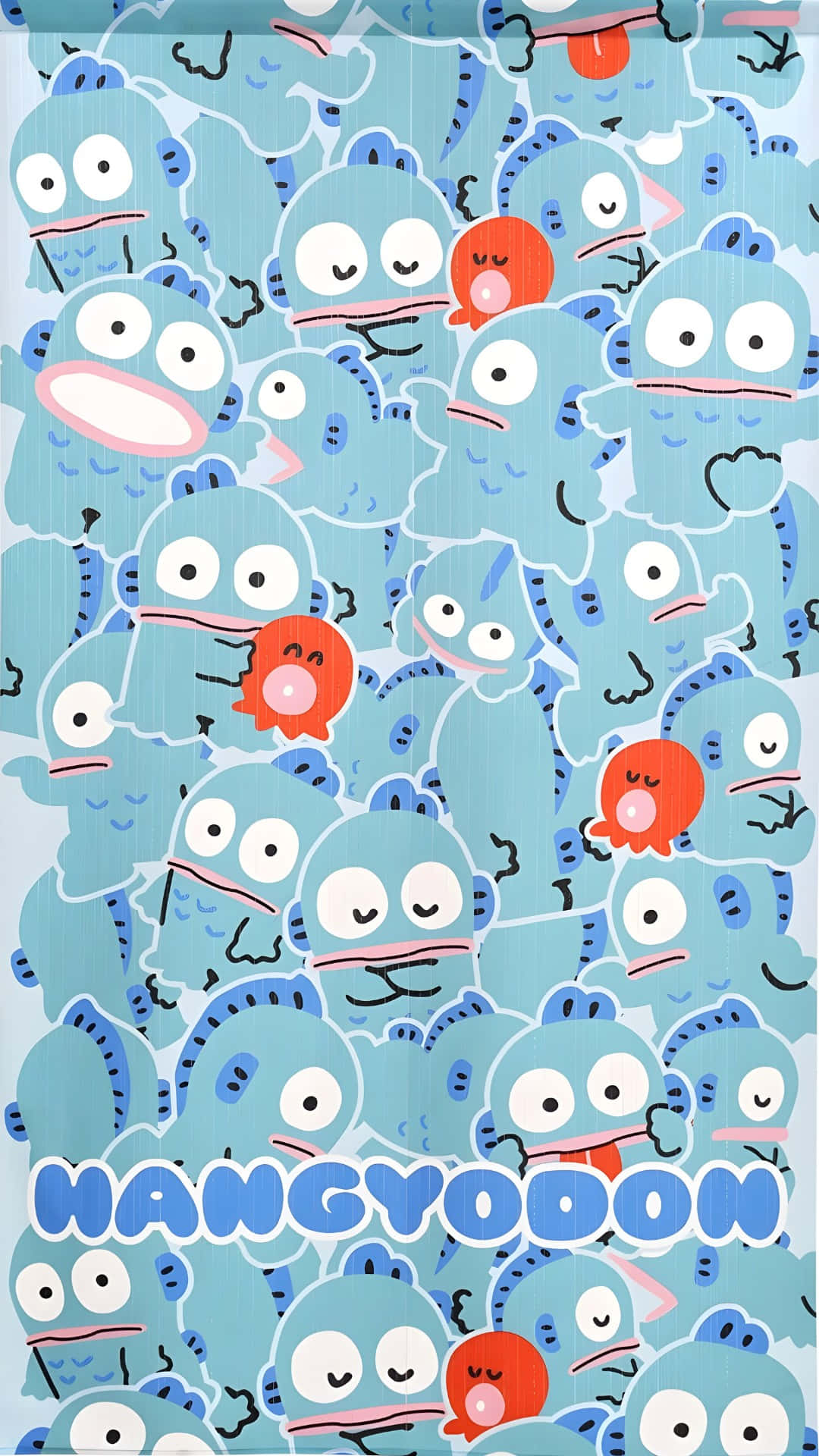 Hangyodon, blue cartoon creatures, big eyes, Full HD Phone Wallpaper