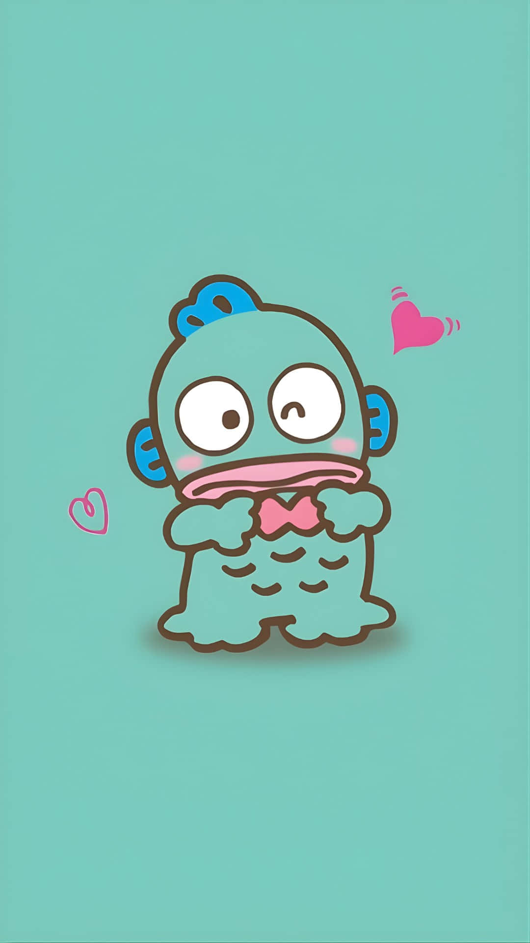 Hangyodon, teal, big eyes, Full HD Phone Wallpaper